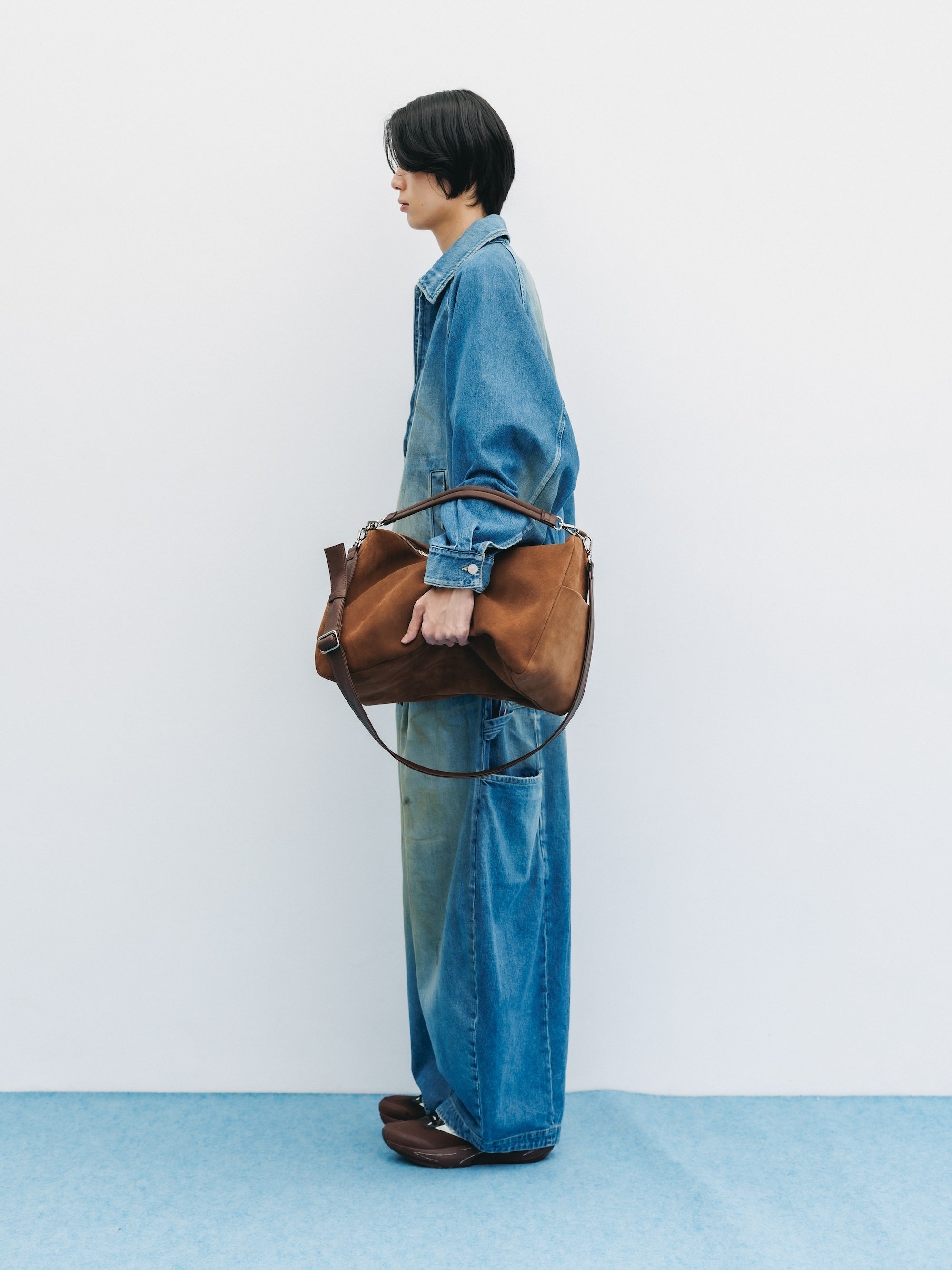 【9.2 WED 20:00- IN STOCK】VINTAGE DYED SELVEDGE DENIM CITY UTILITY JACKET (LIGHT INDIGO)