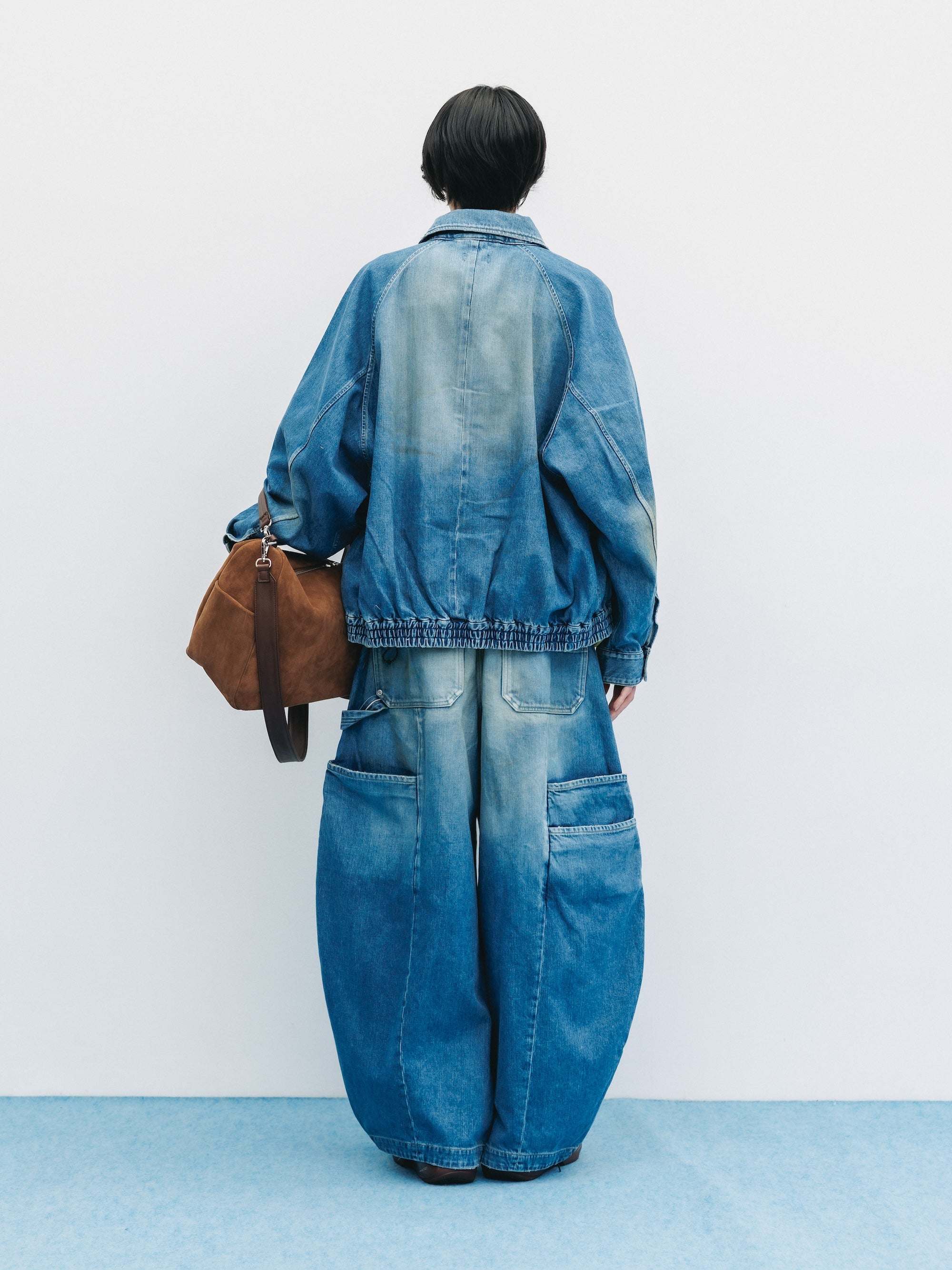 【9.2 WED 20:00- IN STOCK】VINTAGE DYED SELVEDGE DENIM CITY UTILITY JACKET (LIGHT INDIGO)