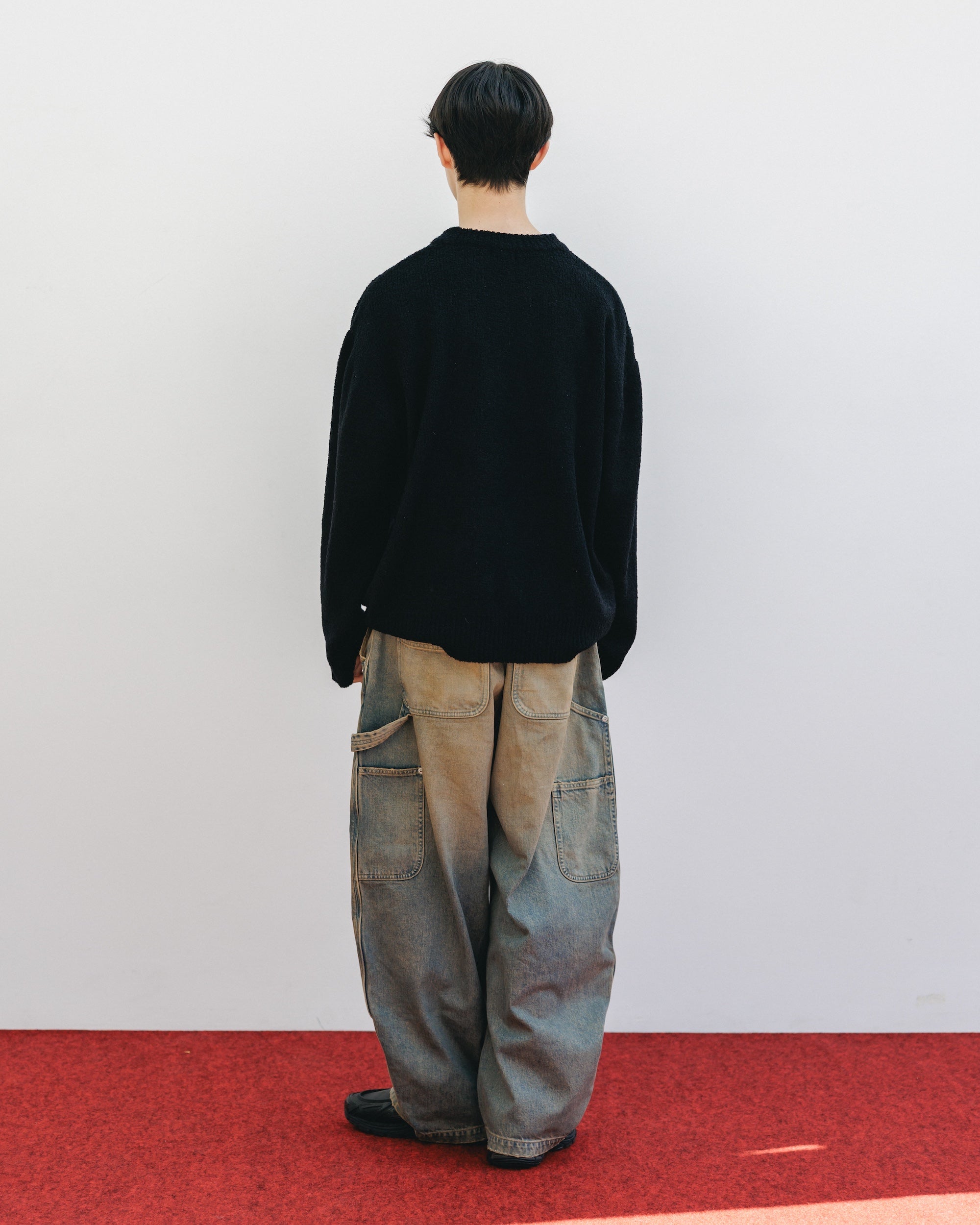【12.10 WED 20:00- IN STOCK】SLUB PILE KNIT PULLOVER (BLACK)