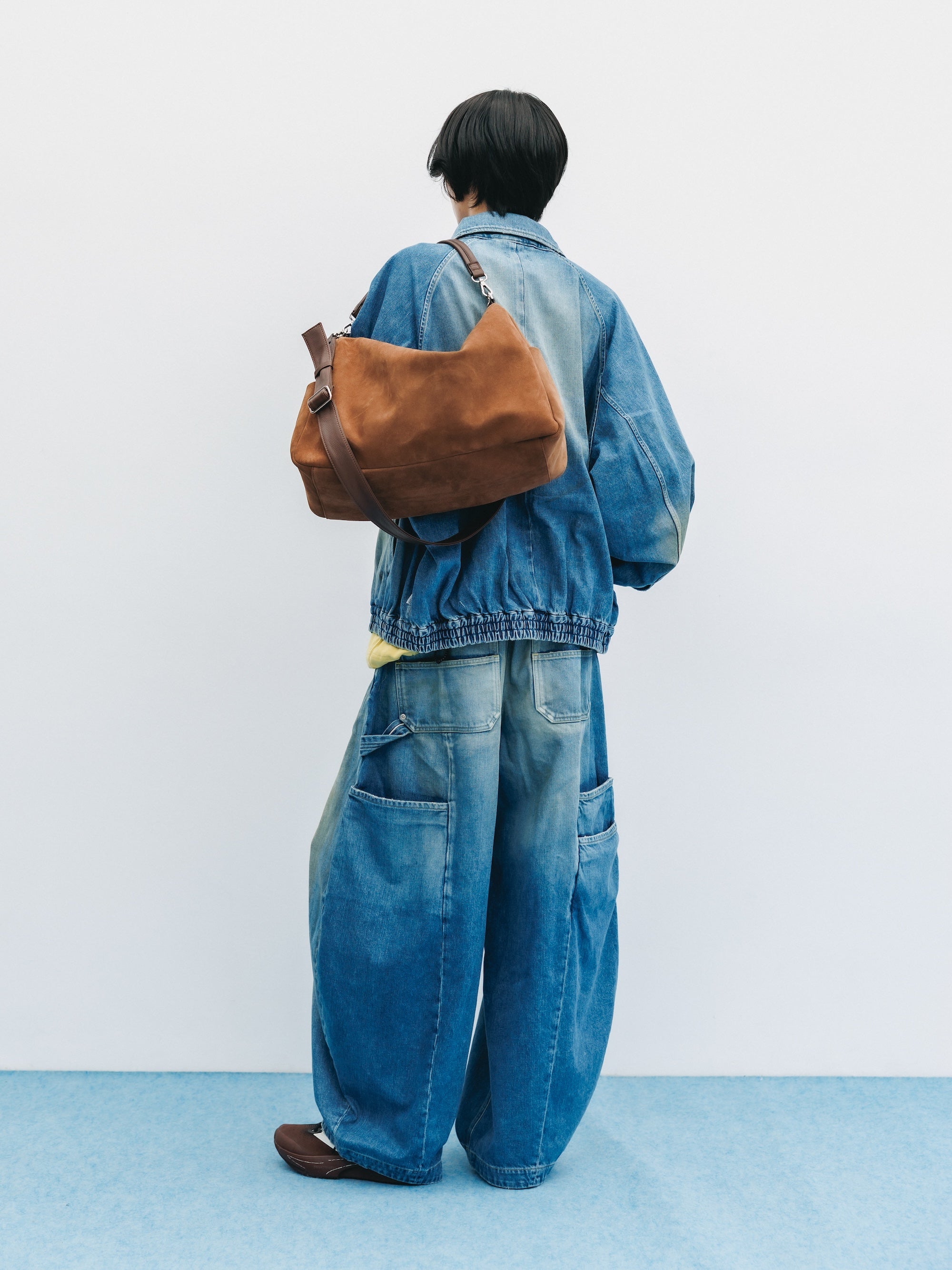 【9.2 WED 20:00- IN STOCK】VINTAGE DYED SELVEDGE DENIM CITY UTILITY JACKET (LIGHT INDIGO)