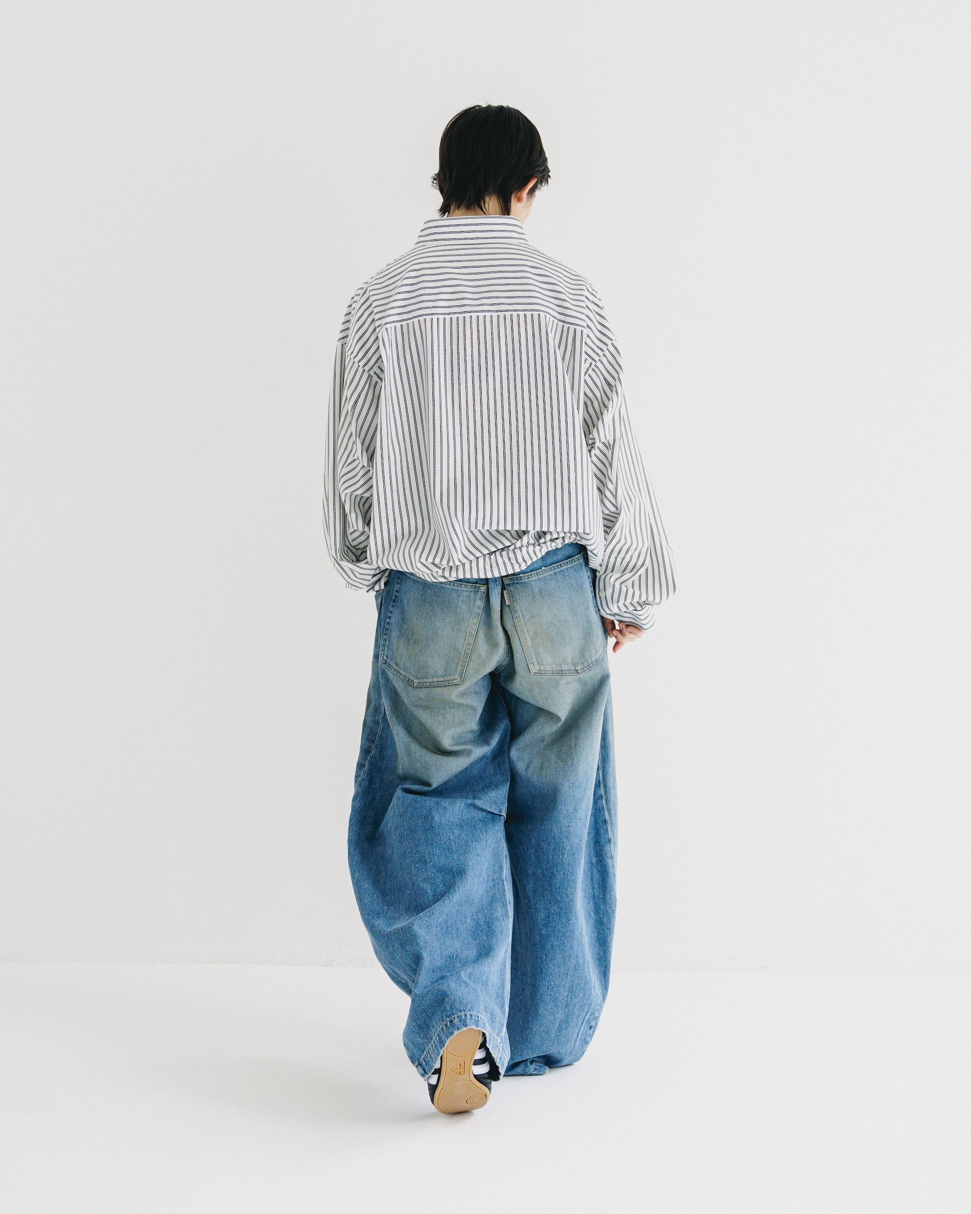【9.27 SAT 20:00- IN STOCK】46G KNIT EVERYDAY PULLOVER L/S SHIRT (WHITE STRIPE)