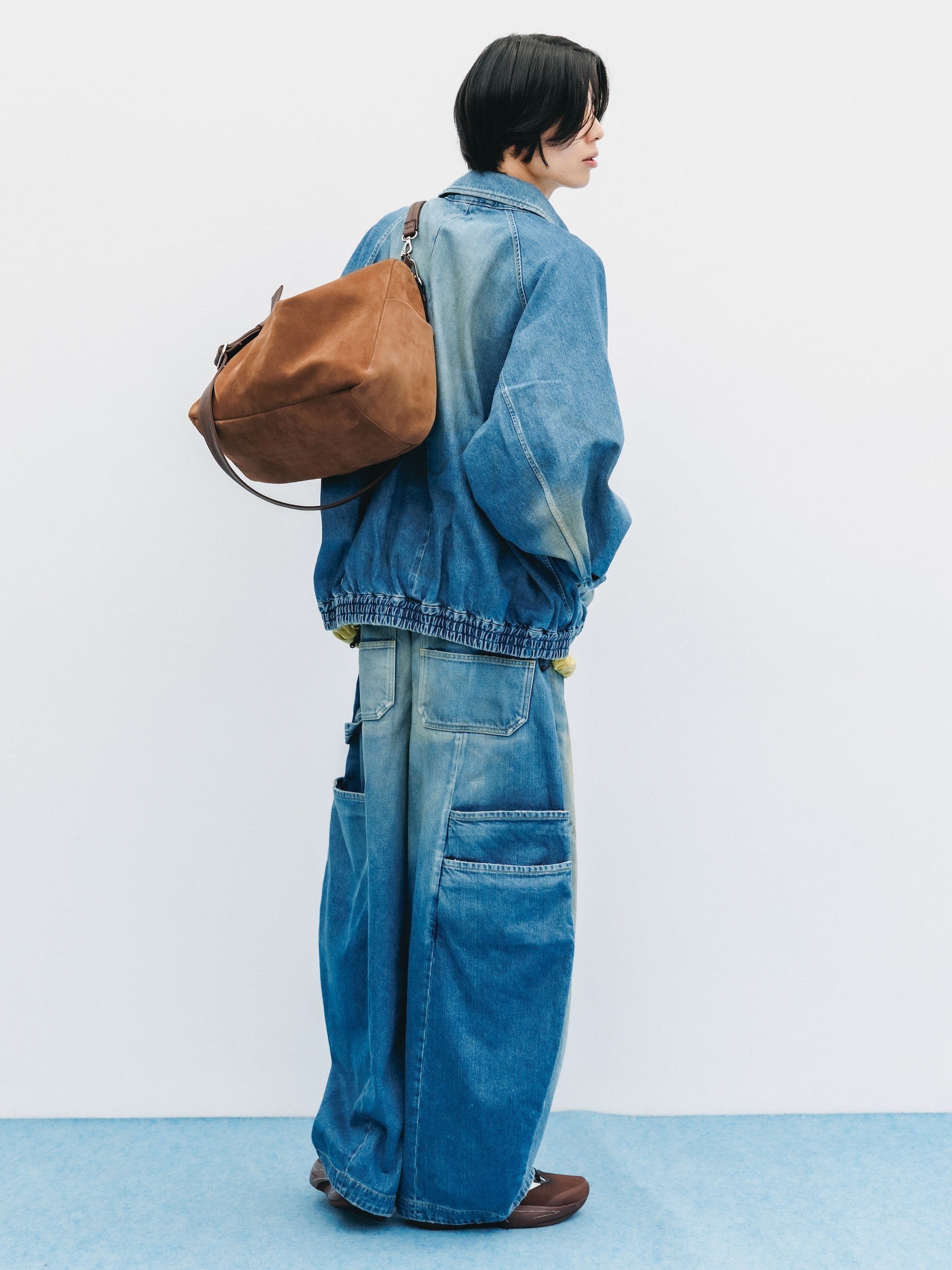 【9.2 WED 20:00- IN STOCK】VINTAGE DYED SELVEDGE DENIM CITY UTILITY JACKET (LIGHT INDIGO)