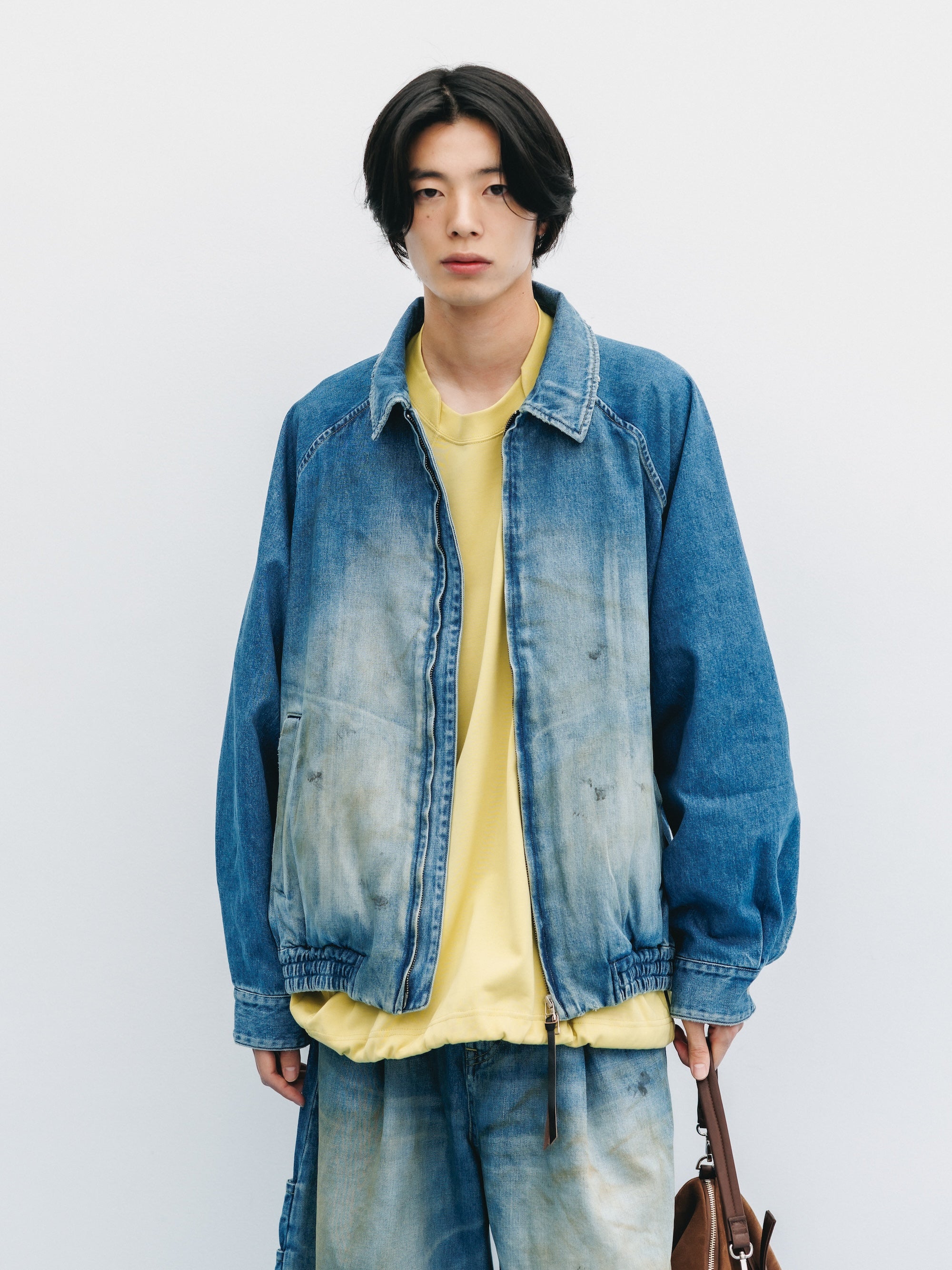 【9.2 WED 20:00- IN STOCK】VINTAGE DYED SELVEDGE DENIM CITY UTILITY JACKET (LIGHT INDIGO)