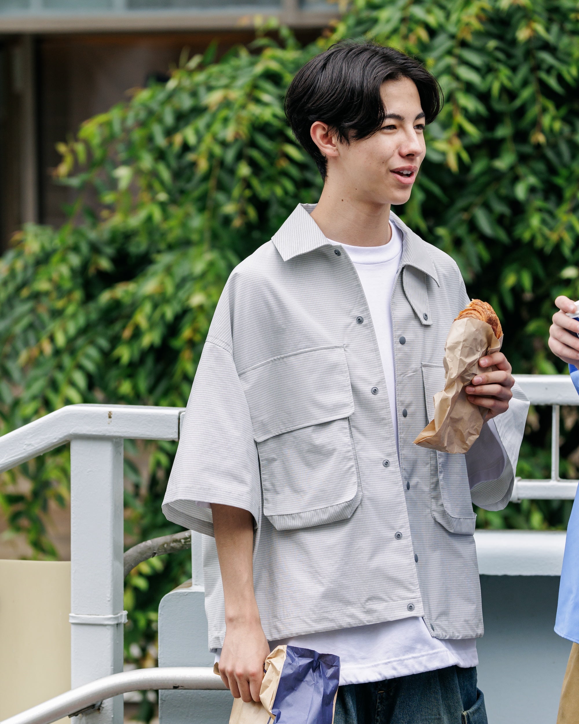 【6.4 WED 20:00- IN STOCK】GRAPH CHECK WADING S/S SHIRT JACKET (WHITE×BLACK)