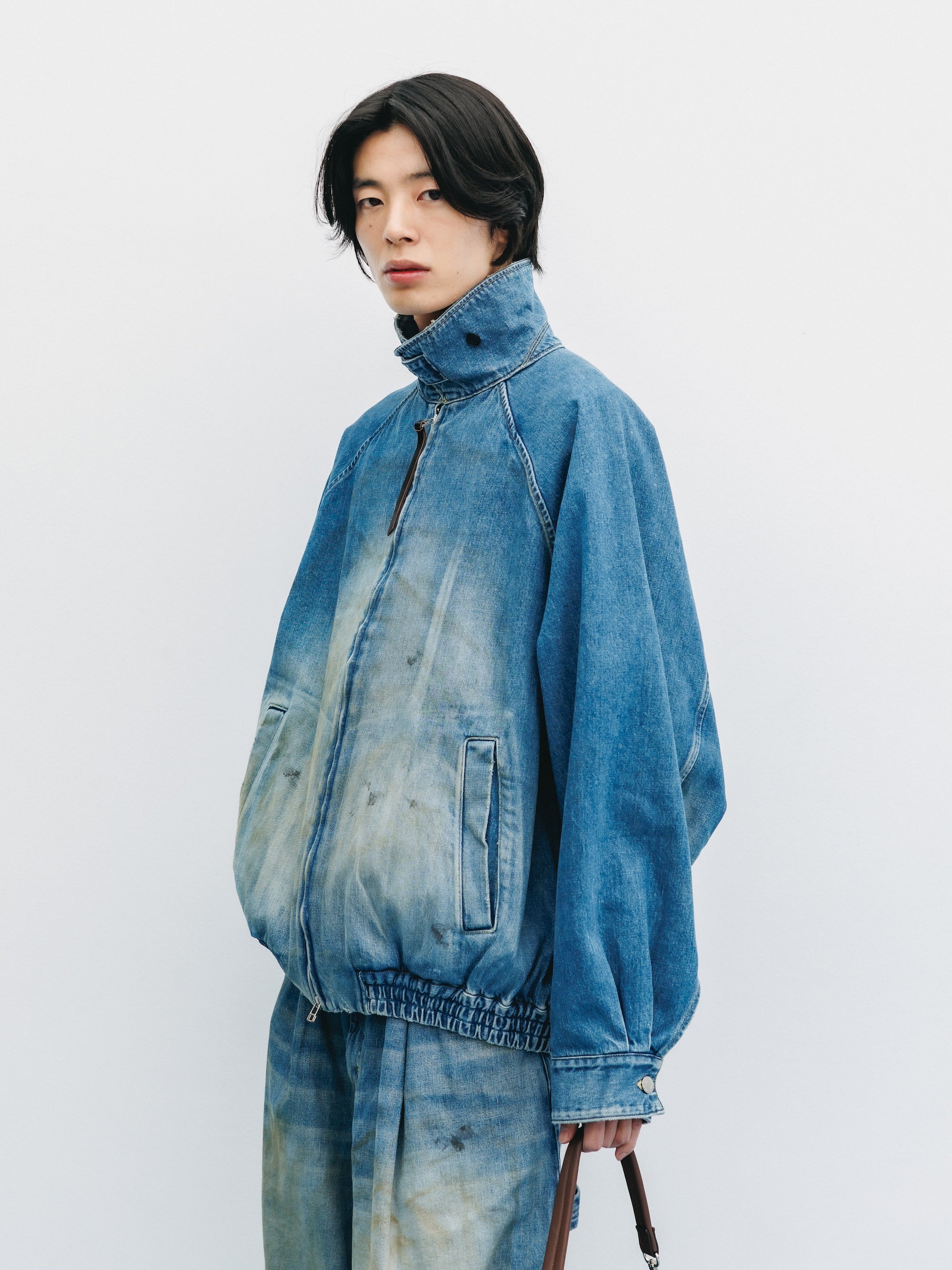 【9.2 WED 20:00- IN STOCK】VINTAGE DYED SELVEDGE DENIM CITY UTILITY JACKET (LIGHT INDIGO)