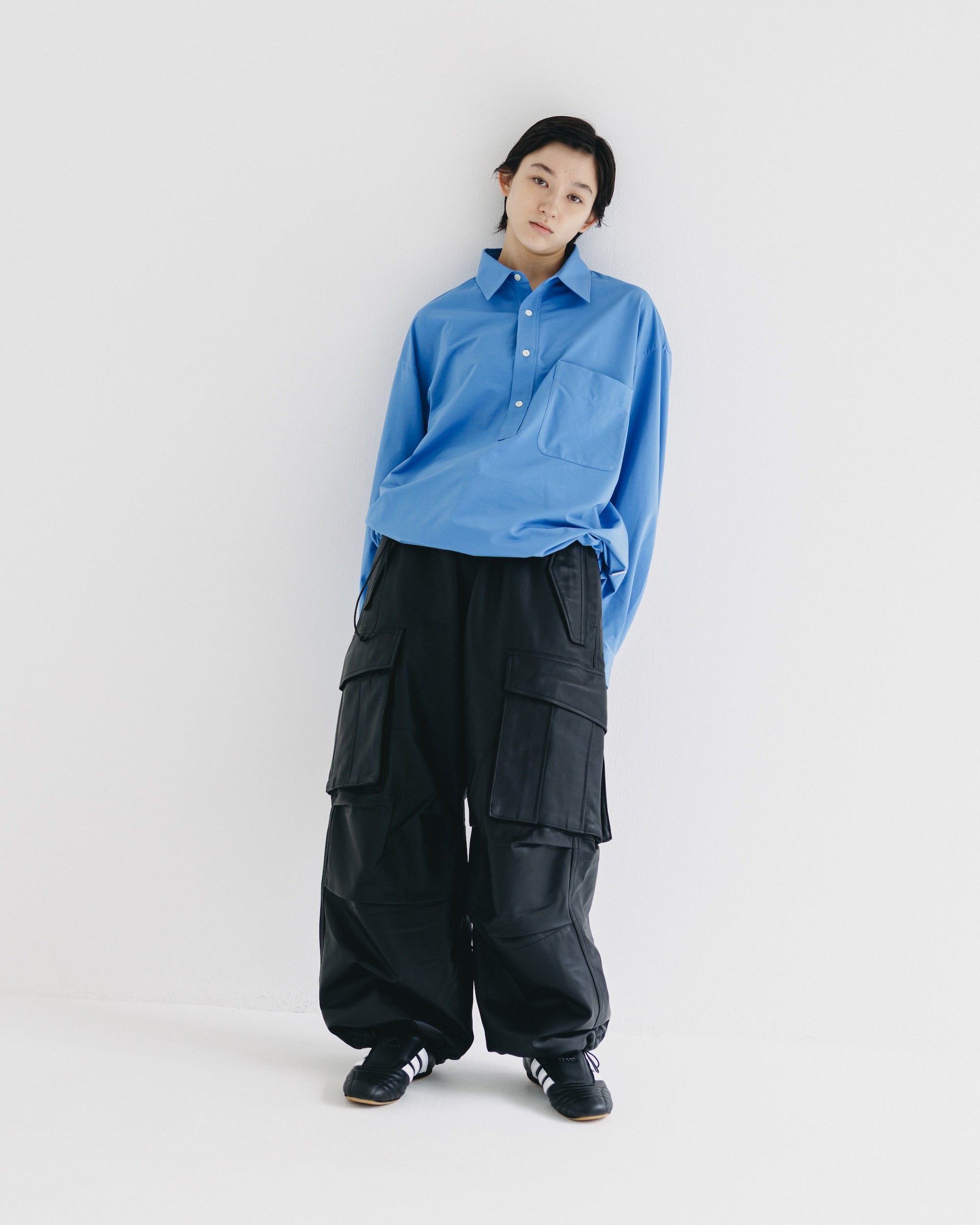 【9.27 SAT 20:00- IN STOCK】46G KNIT EVERYDAY PULLOVER L/S SHIRT (SAX BLUE)