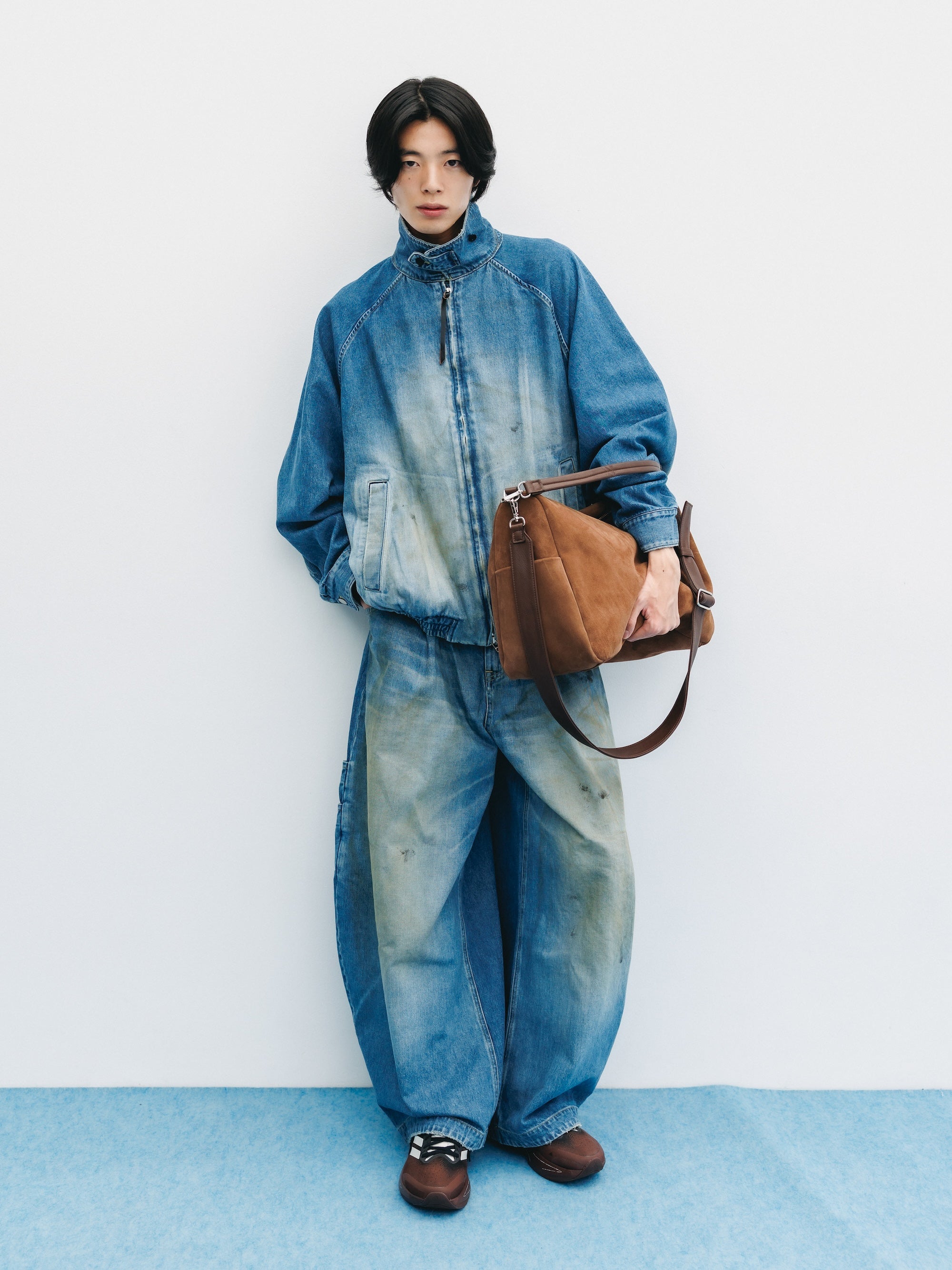 【9.2 WED 20:00- IN STOCK】VINTAGE DYED SELVEDGE DENIM CITY UTILITY JACKET (LIGHT INDIGO)