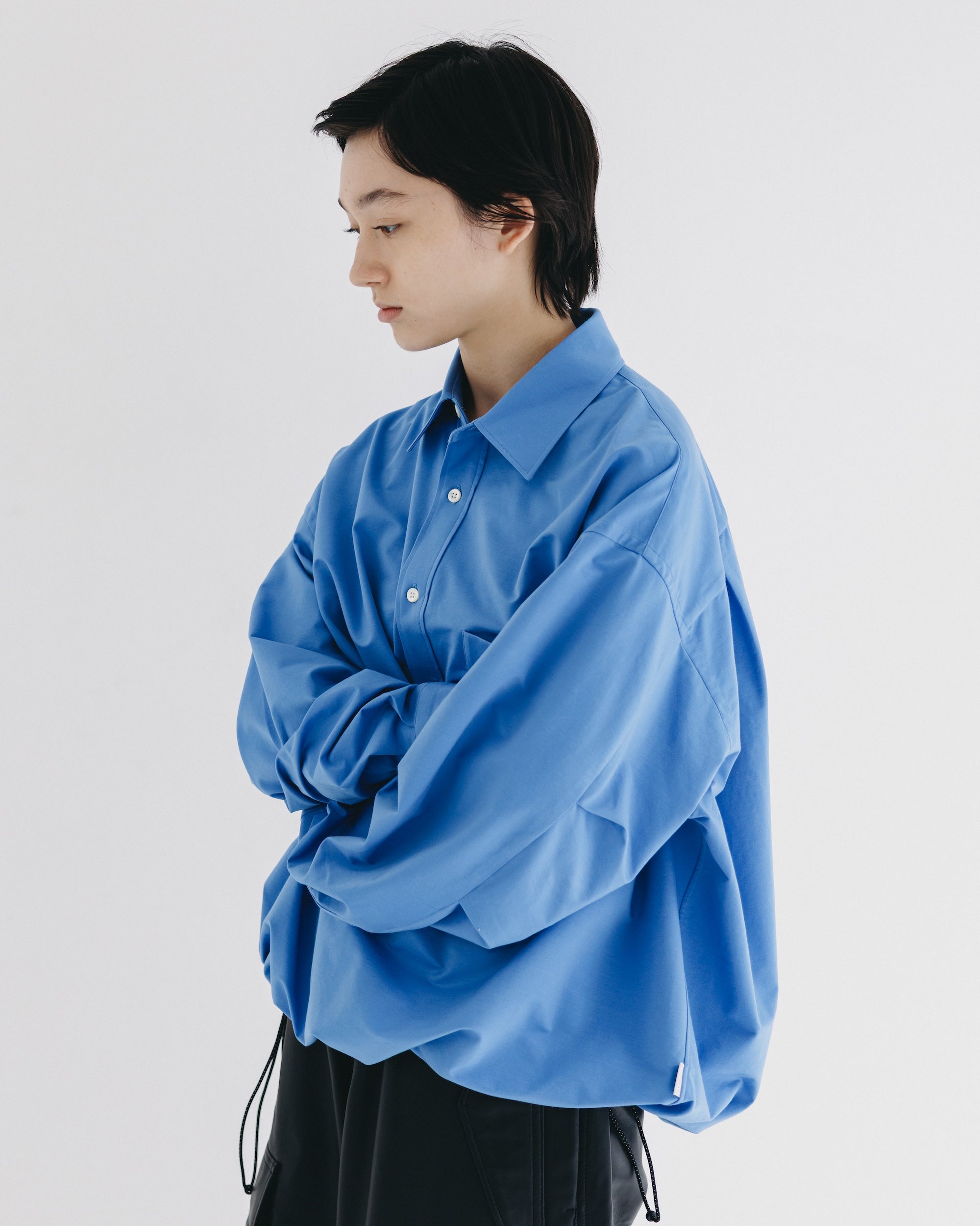 【9.27 SAT 20:00- IN STOCK】46G KNIT EVERYDAY PULLOVER L/S SHIRT (SAX BLUE)