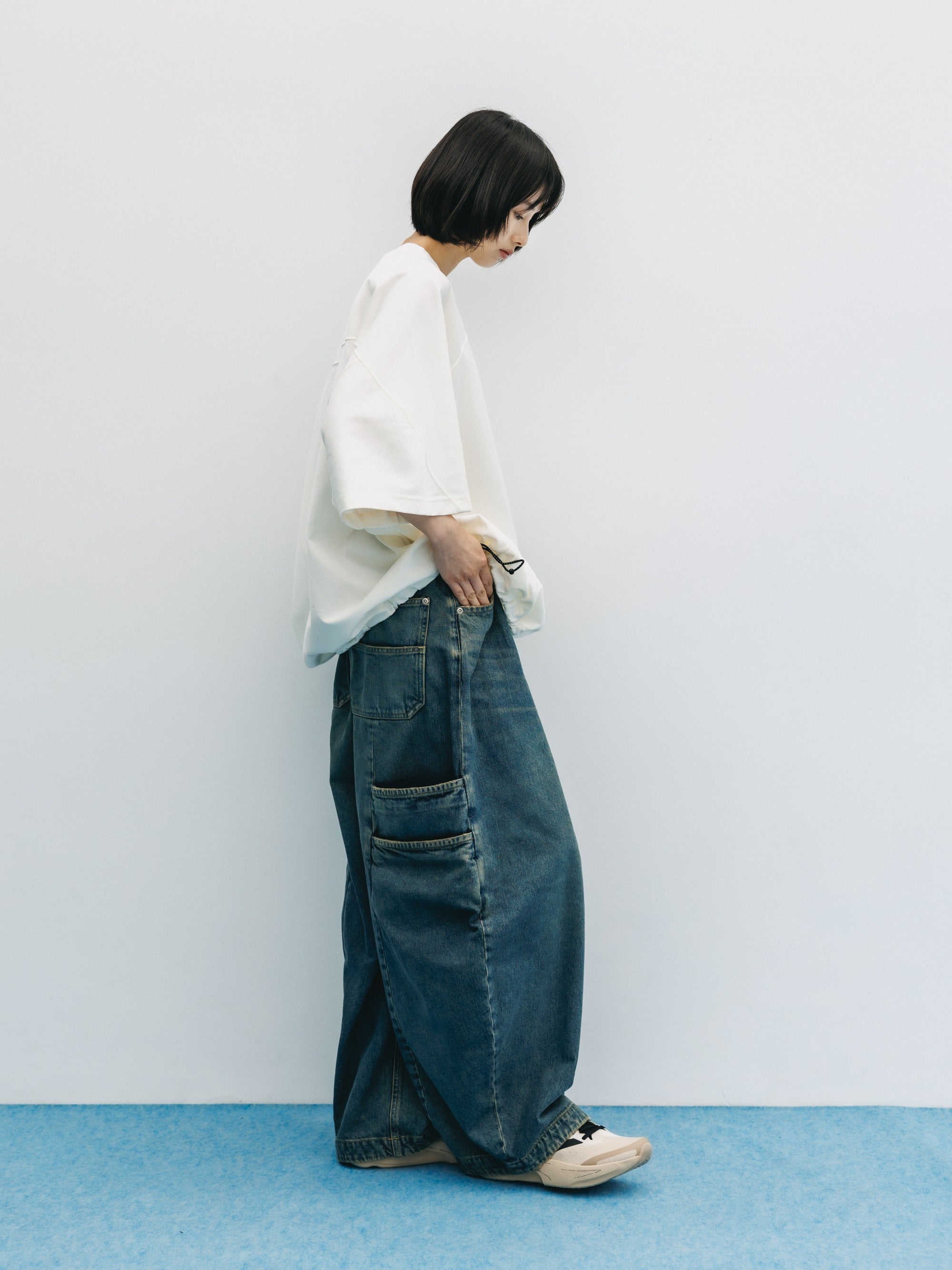 【6.6 SAT 20:00- IN STOCK】BLANK GAME S/S T-SHIRT WITH DRAWSTRINGS  (OFF)