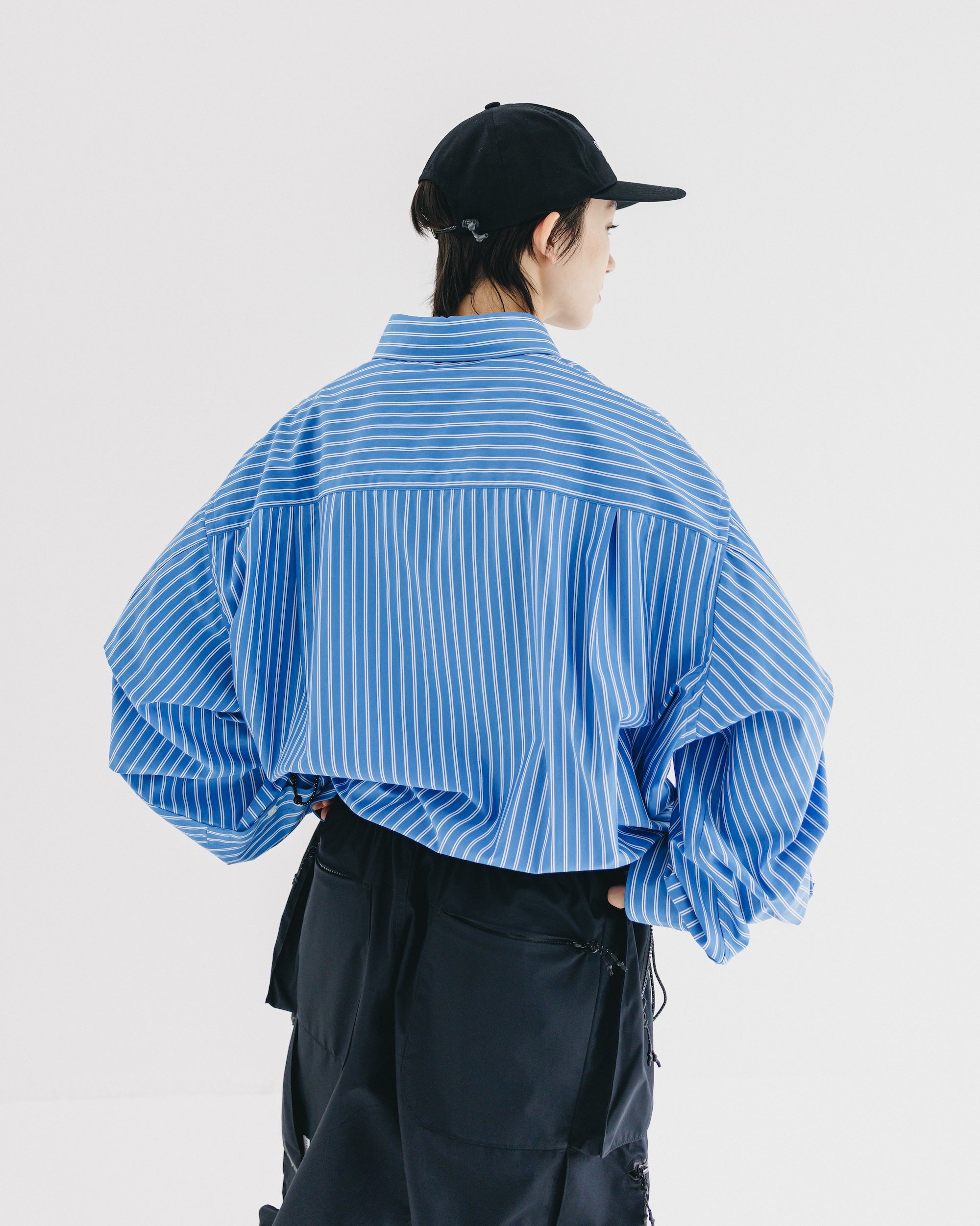 【9.27 SAT 20:00- IN STOCK】46G KNIT EVERYDAY PULLOVER L/S SHIRT (SAX BLUE STRIPE).