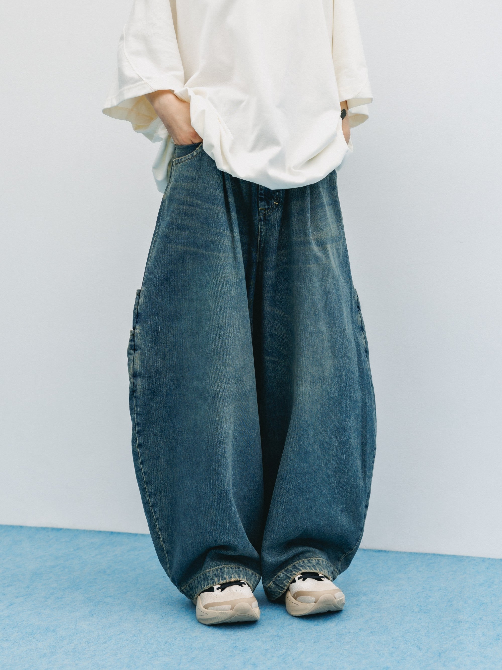 VINTAGE DYED SELVEDGE DENIM CITY MASSIVE UTILITY PANTS (VINTAGE INDIGO