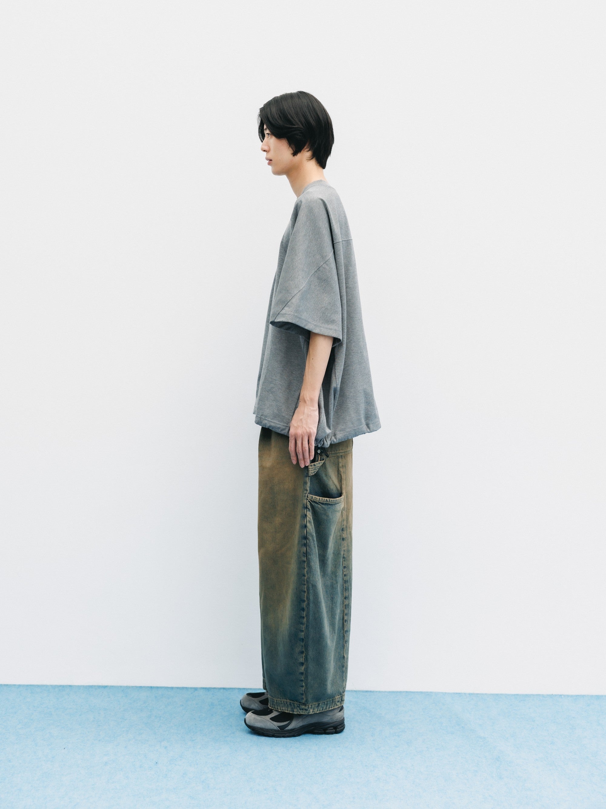 【6.6 SAT 20:00- IN STOCK】BLANK GAME S/S T-SHIRT WITH DRAWSTRINGS  (HEATHER GRAY)