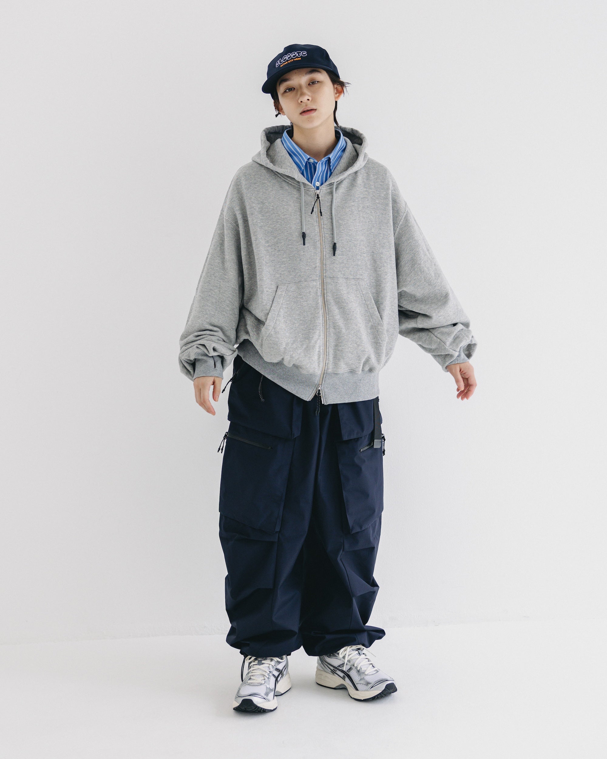 "BUBBLE LOGO" ACTIVE CITY TRUCKER CAP (NAVY×WHITE)