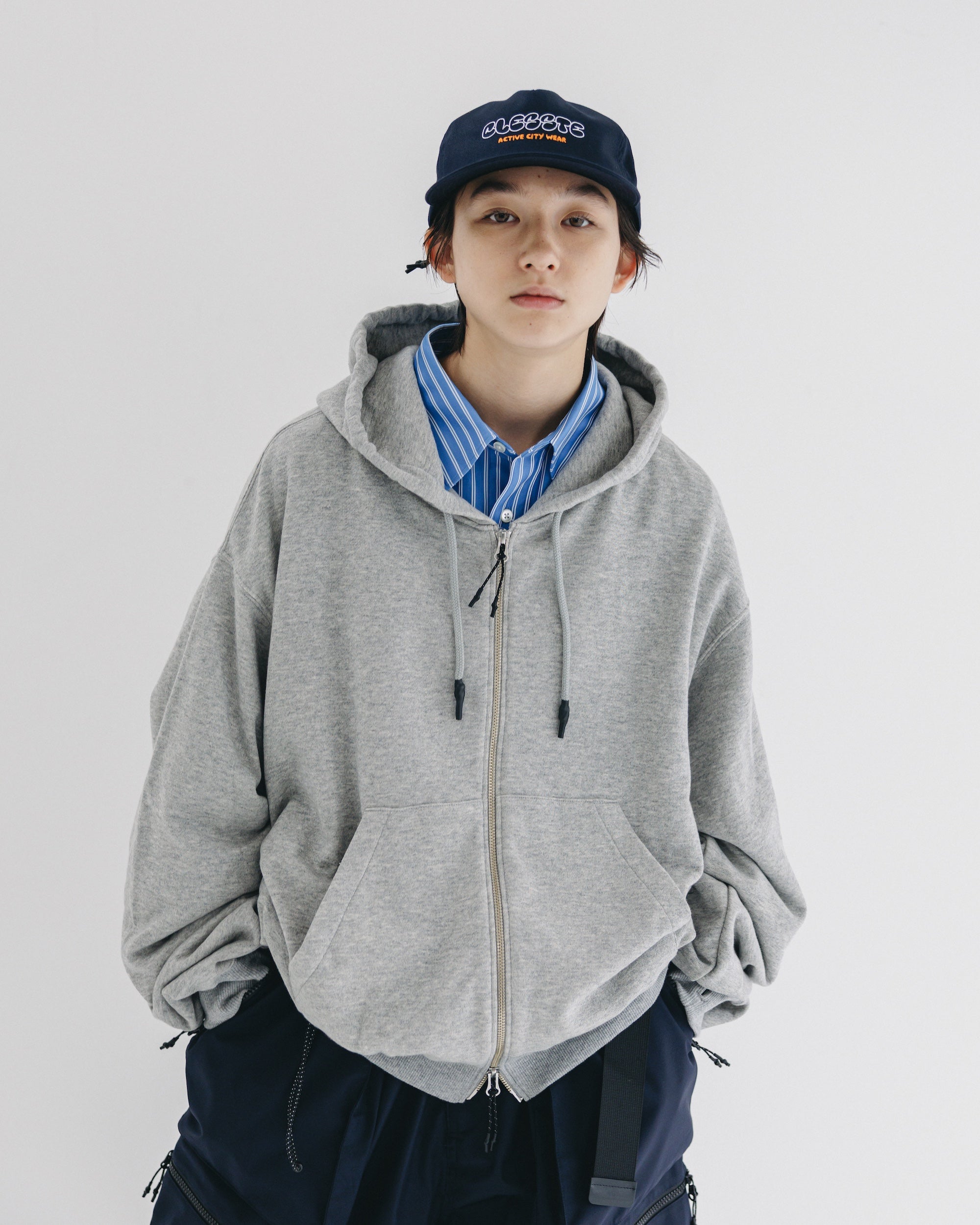 "BUBBLE LOGO" ACTIVE CITY TRUCKER CAP (NAVY×WHITE)