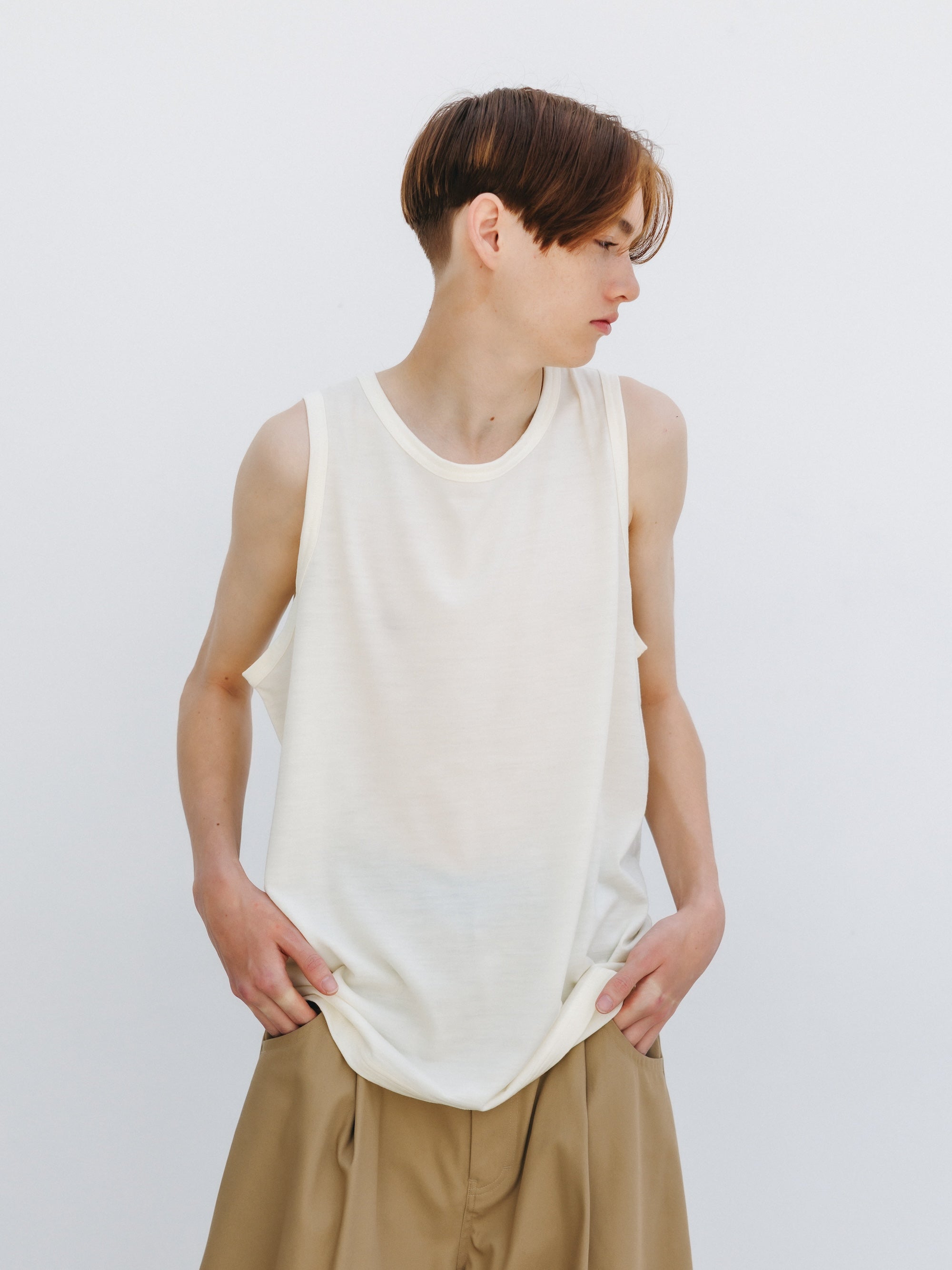 WASHABLE WOOL TANK TOP (WHITE)