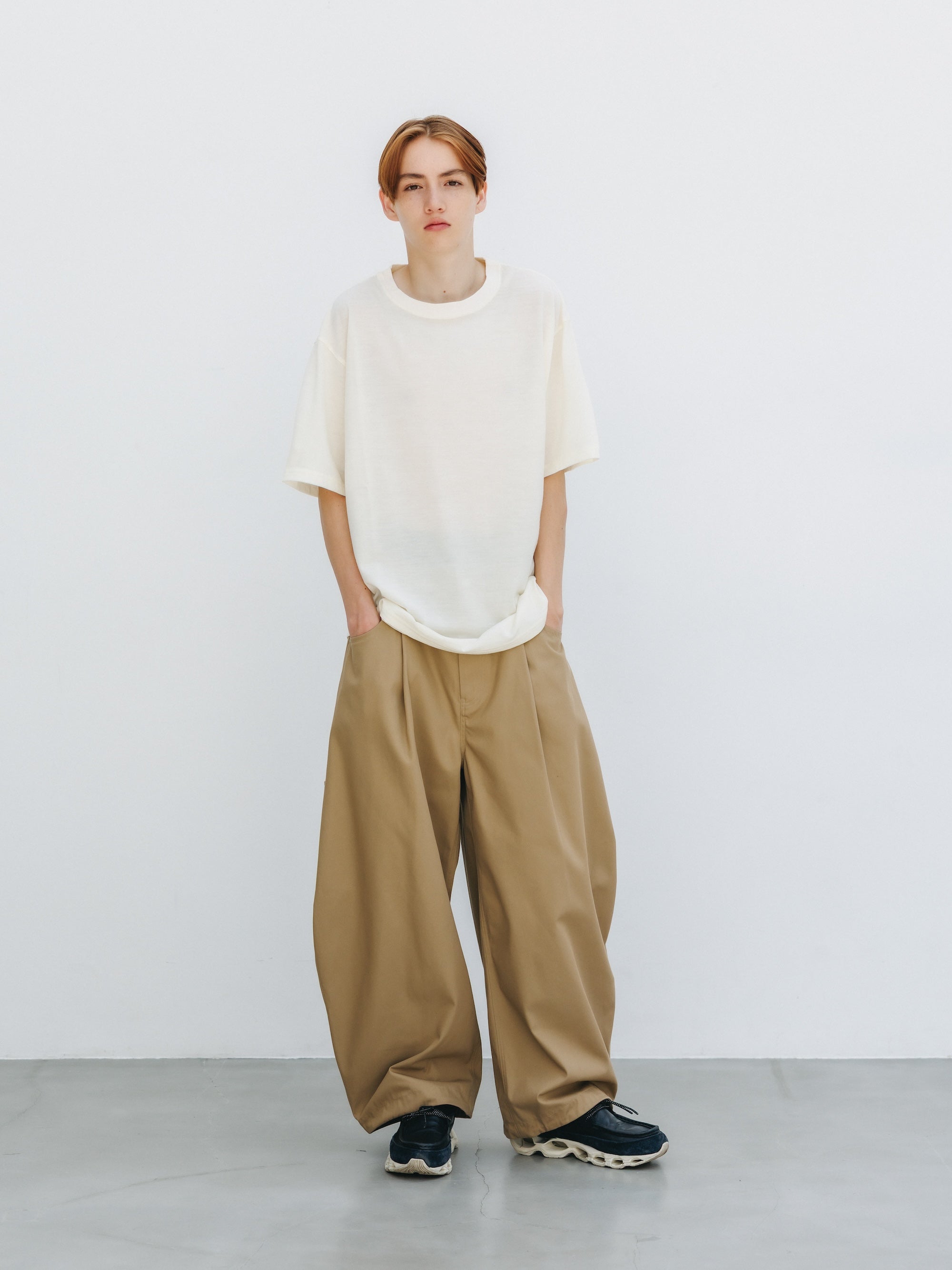 WASHABLE WOOL S/S T-SHIRT (WHITE)