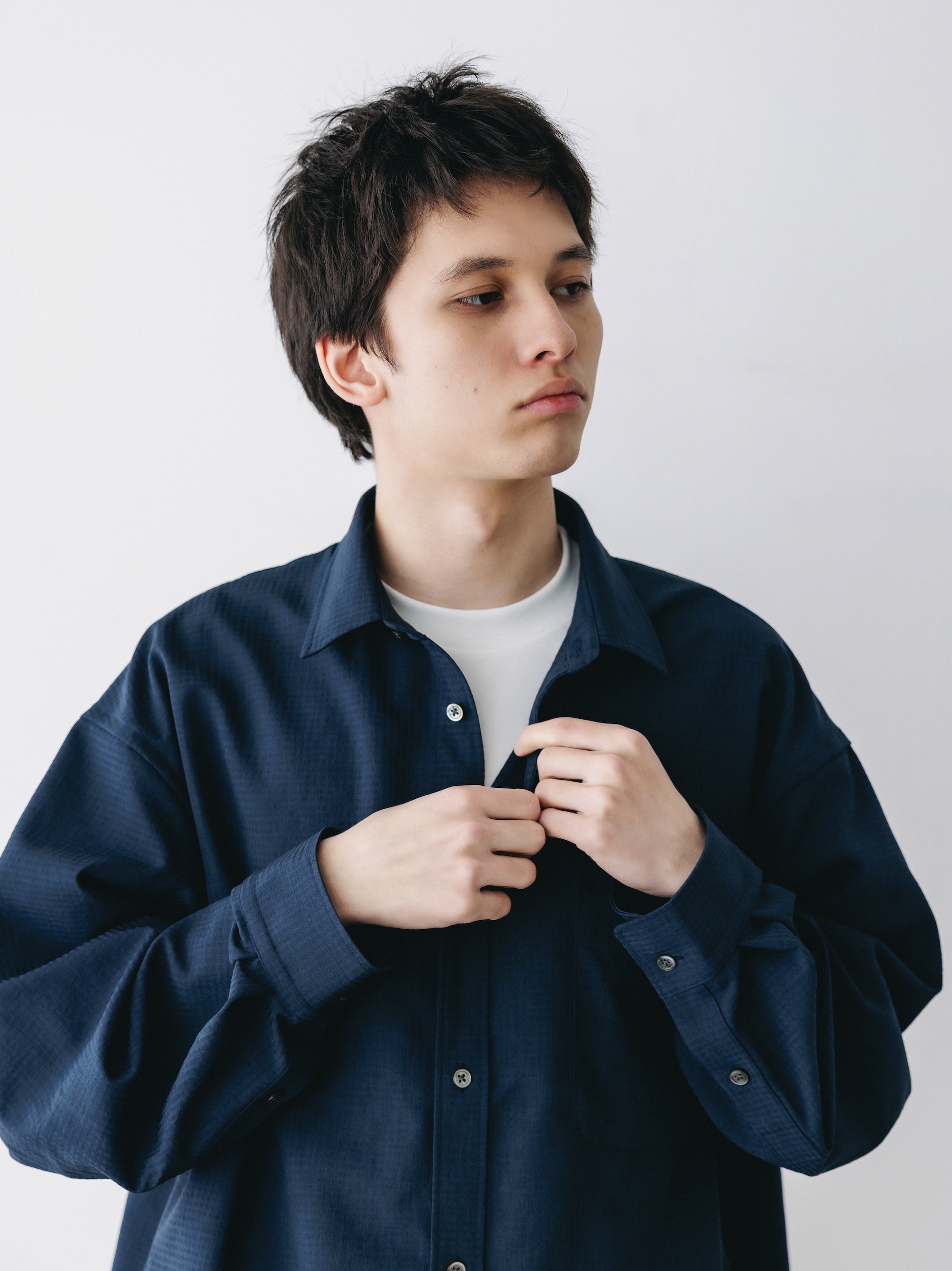 【4.29 WED 20:00- IN STOCK】SHADOW GINGHAM CHECK EVERYDAY L/S SHIRT (NAVY)