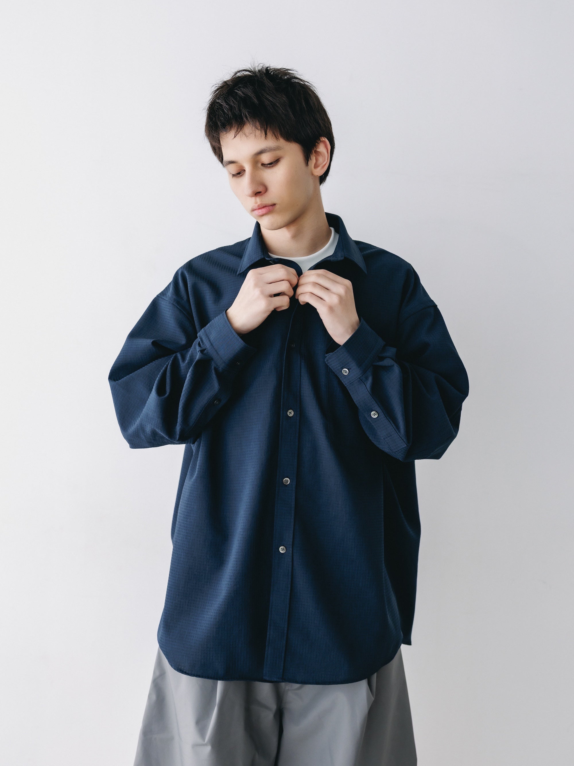 【4.29 WED 20:00- IN STOCK】SHADOW GINGHAM CHECK EVERYDAY L/S SHIRT (NAVY)