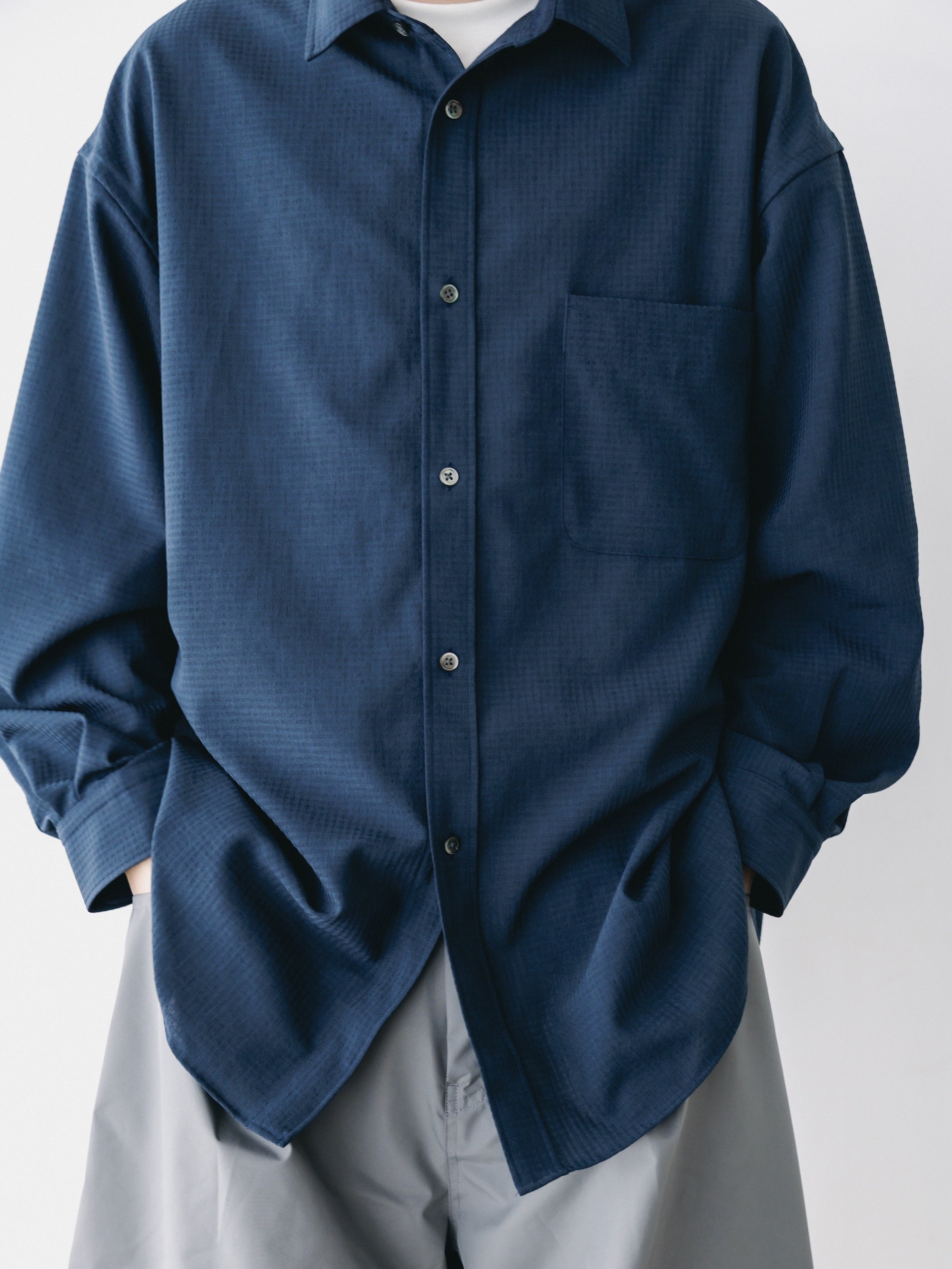 SHADOW GINGHAM CHECK EVERYDAY L/S SHIRT (NAVY)