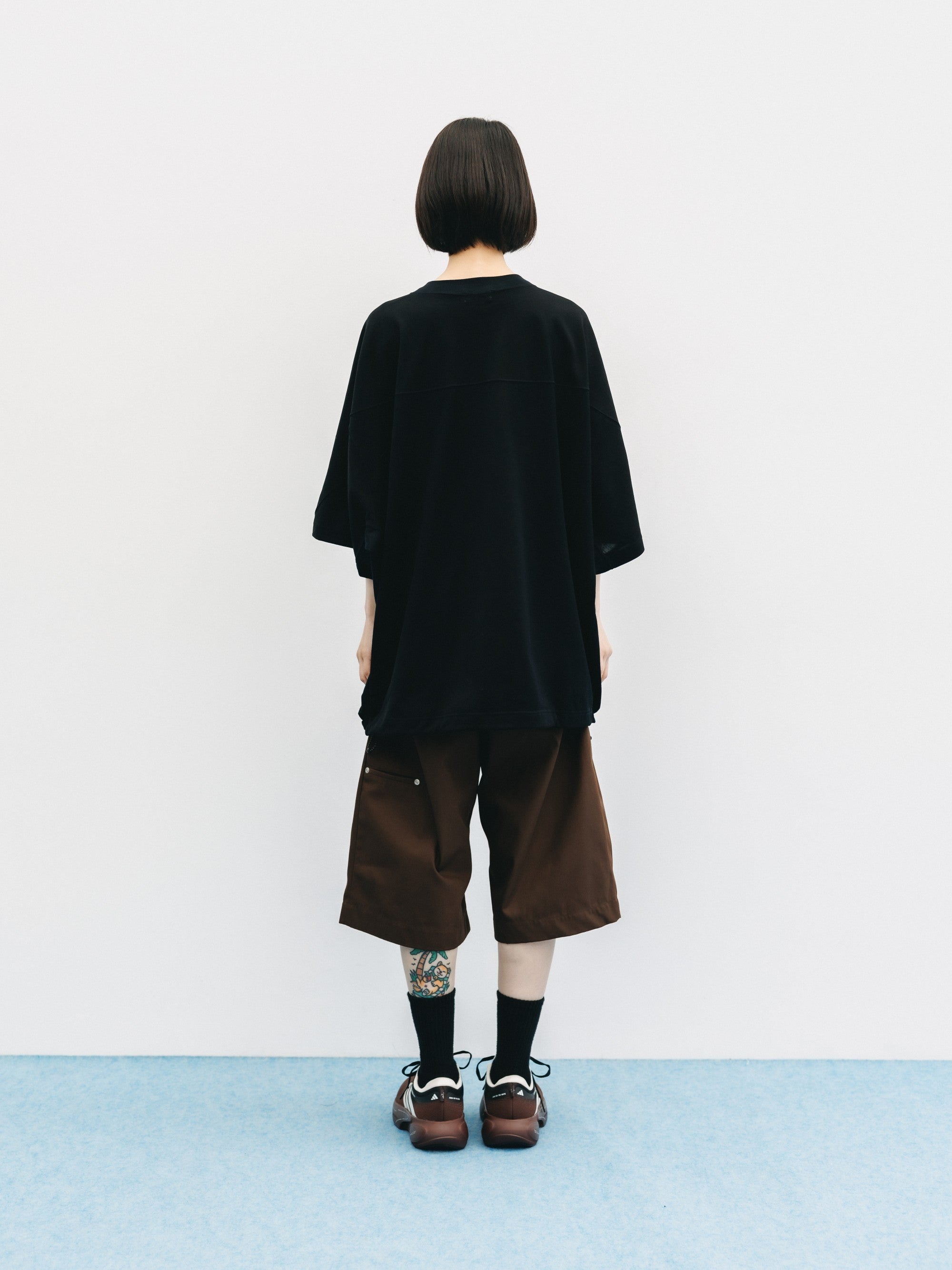 【6.6 SAT 20:00- IN STOCK】BLANK GAME S/S T-SHIRT WITH DRAWSTRINGS  (BLACK)