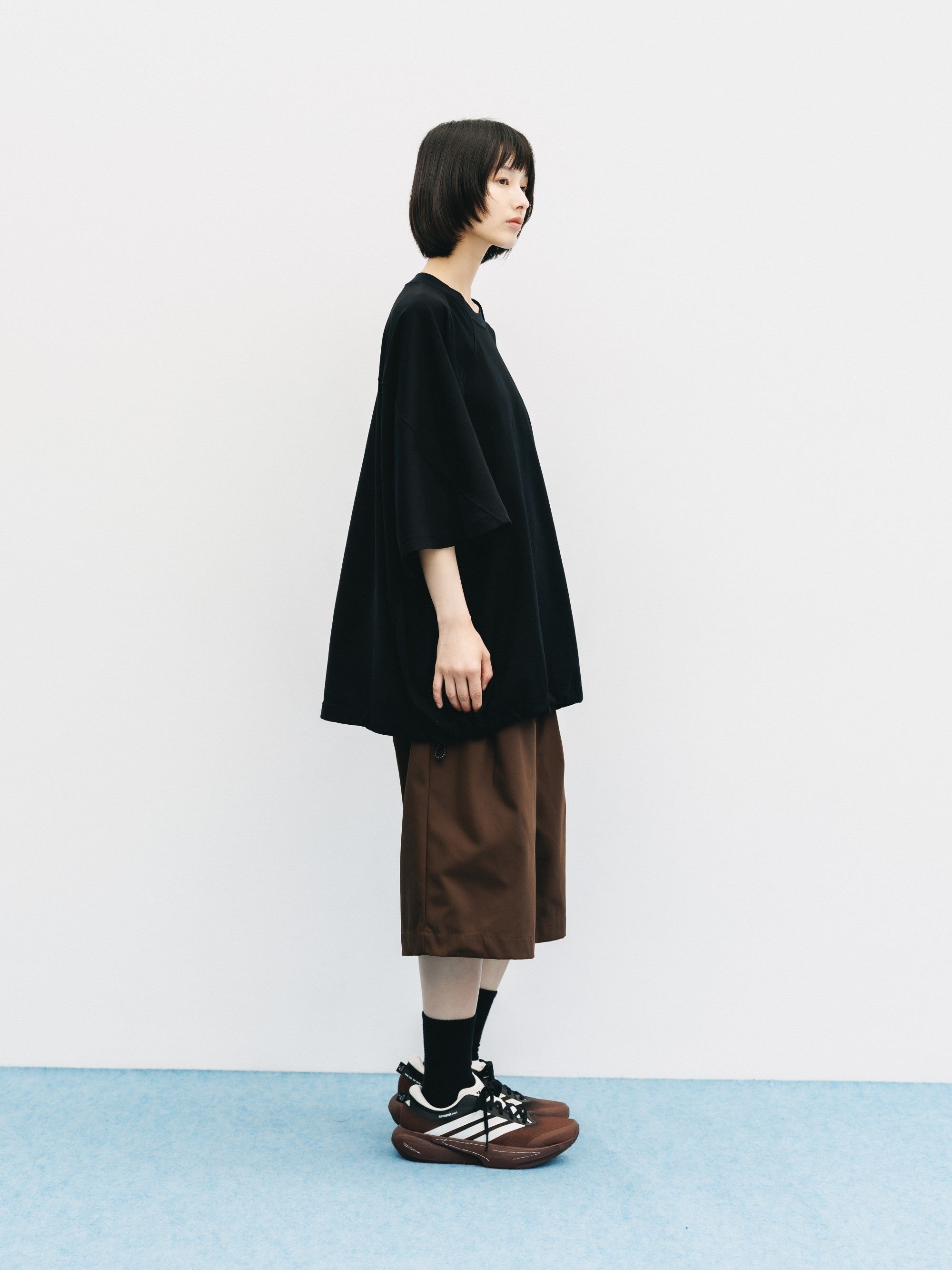 【6.6 SAT 20:00- IN STOCK】BLANK GAME S/S T-SHIRT WITH DRAWSTRINGS  (BLACK)