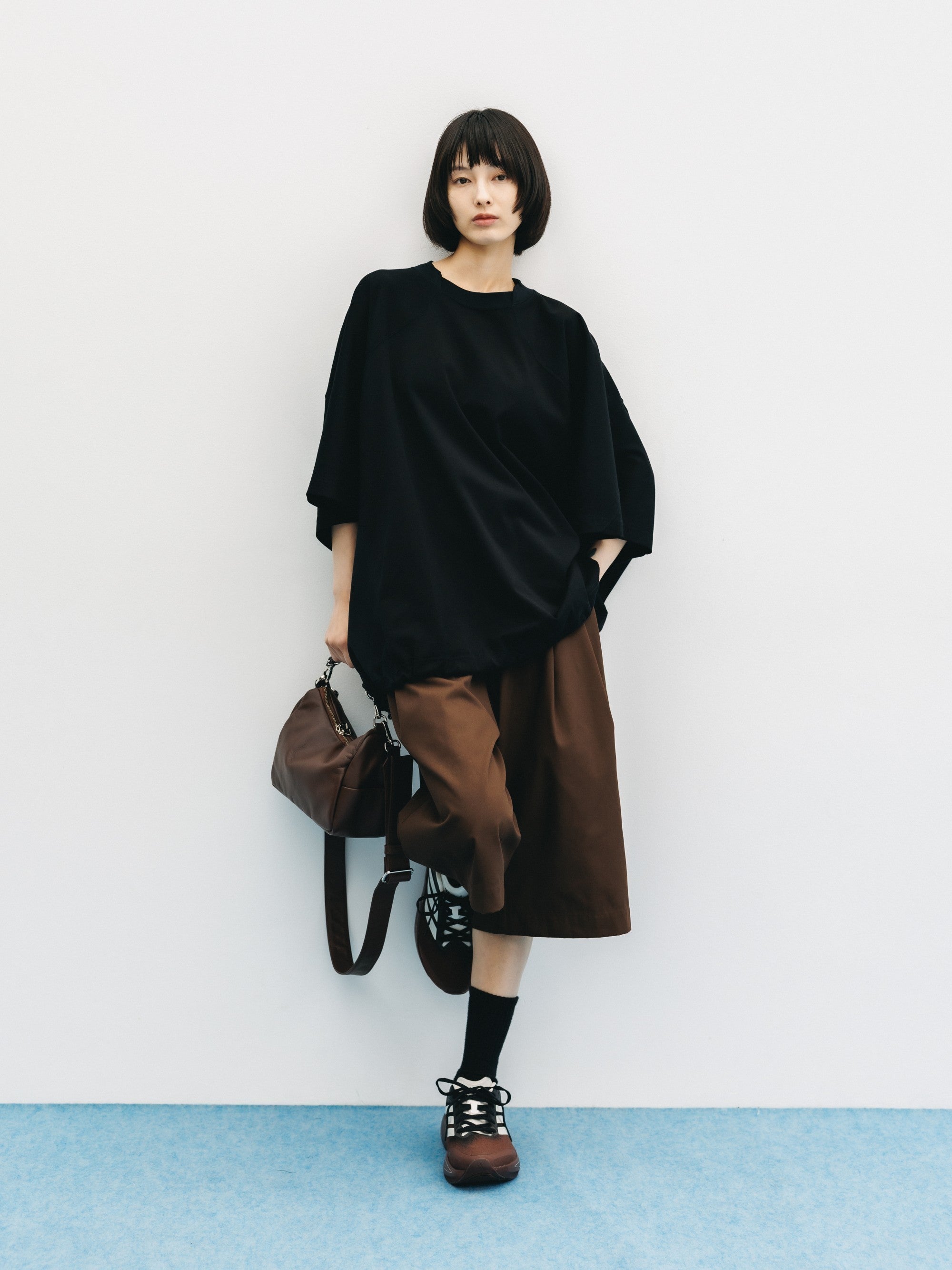 【6.6 SAT 20:00- IN STOCK】BLANK GAME S/S T-SHIRT WITH DRAWSTRINGS  (BLACK)