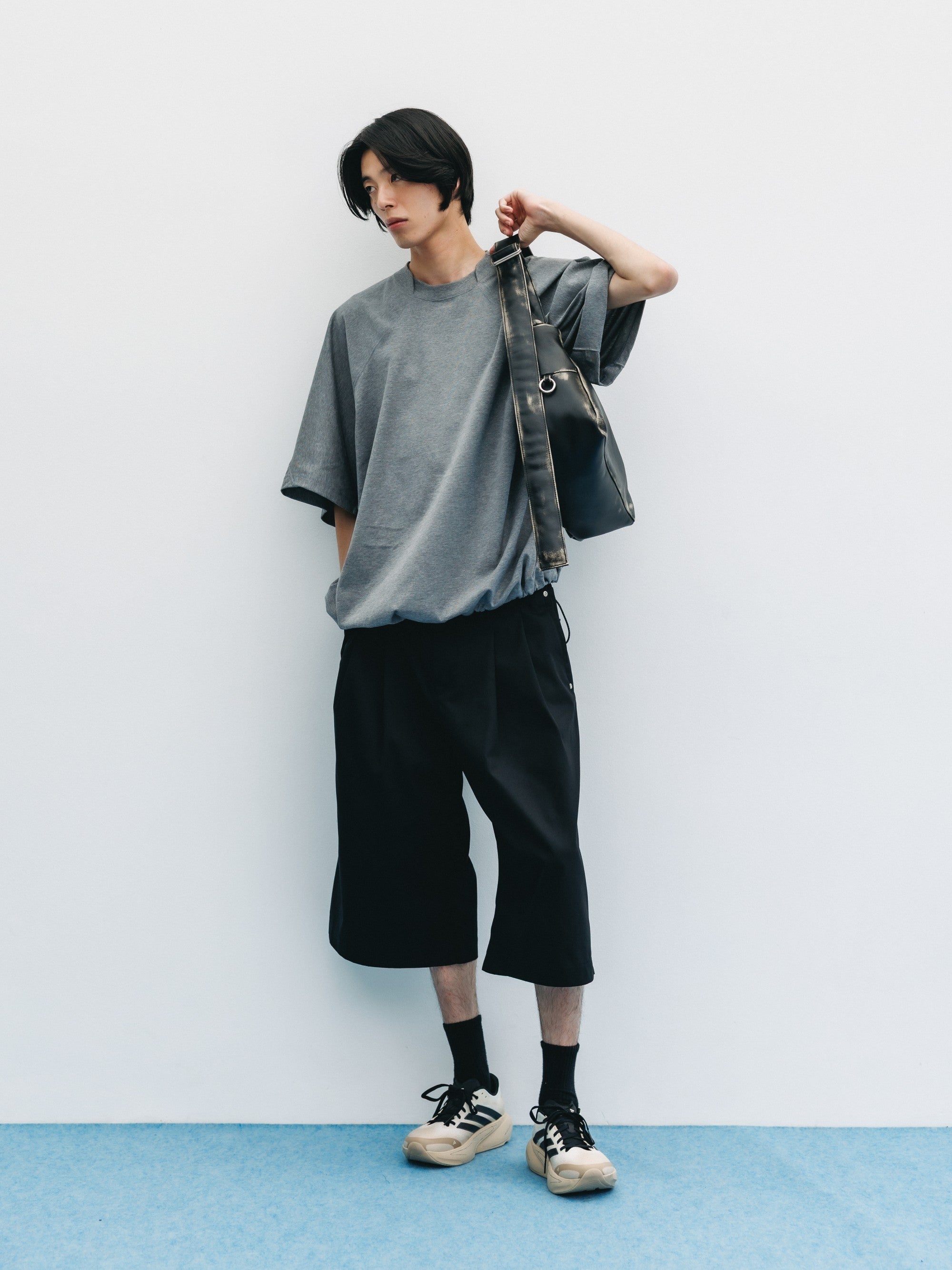 clesste baggy half pants　ハーフパンツ　フリーサイズ 6.6 SAT 20:00- IN STOCK】T/C GABARDINE CITY BAGGY HALF PANTS (BLACK)