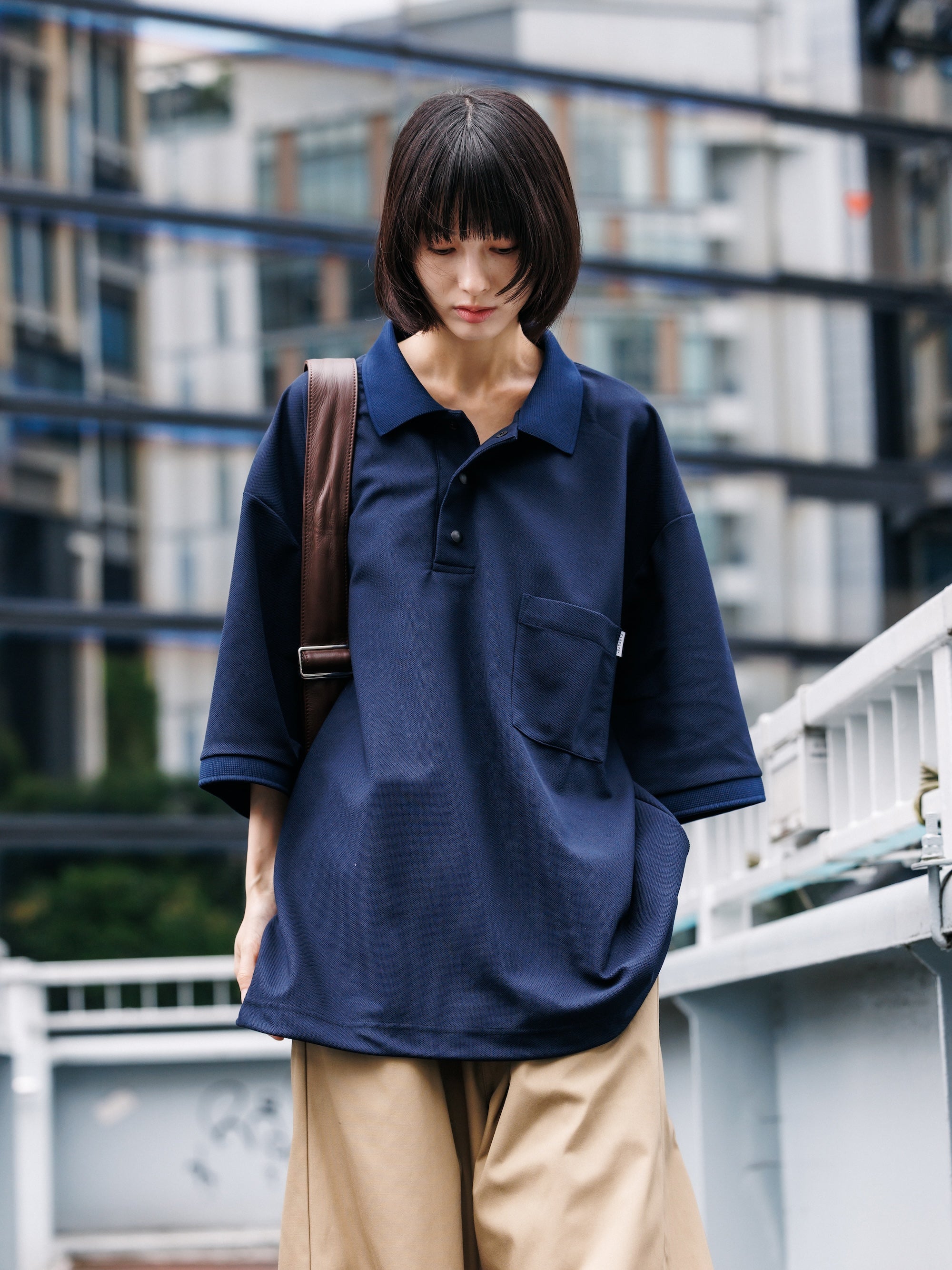【7.11 SAT 20:00- IN STOCK】ACTIVE CITY S/S POLO SHIRT (NAVY)