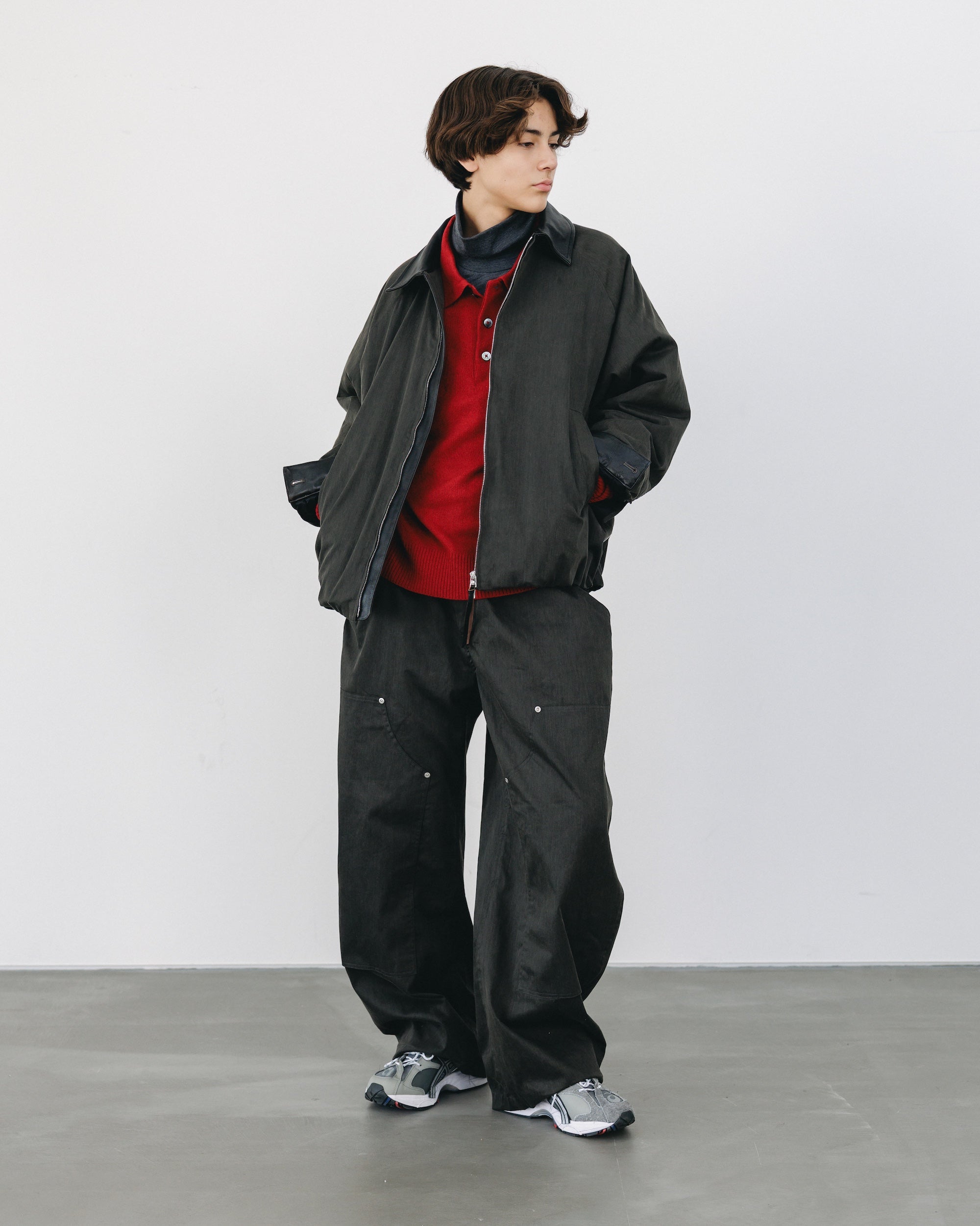 VINTAGE EFFECT PADDED CITY UTILITY JACKET (BLACK)