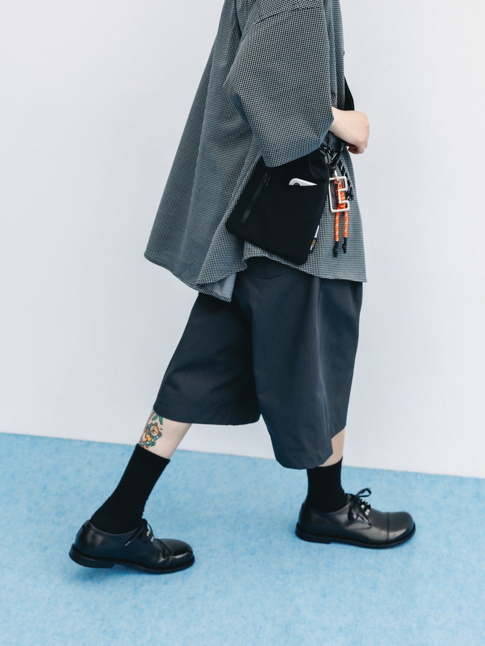 パンツ CLESSTE BAGGY HALF PANTS 6.6 SAT 20:00- IN STOCK】T/C GABARDINE CITY BAGGY HALF PANTS (CHARCOAL