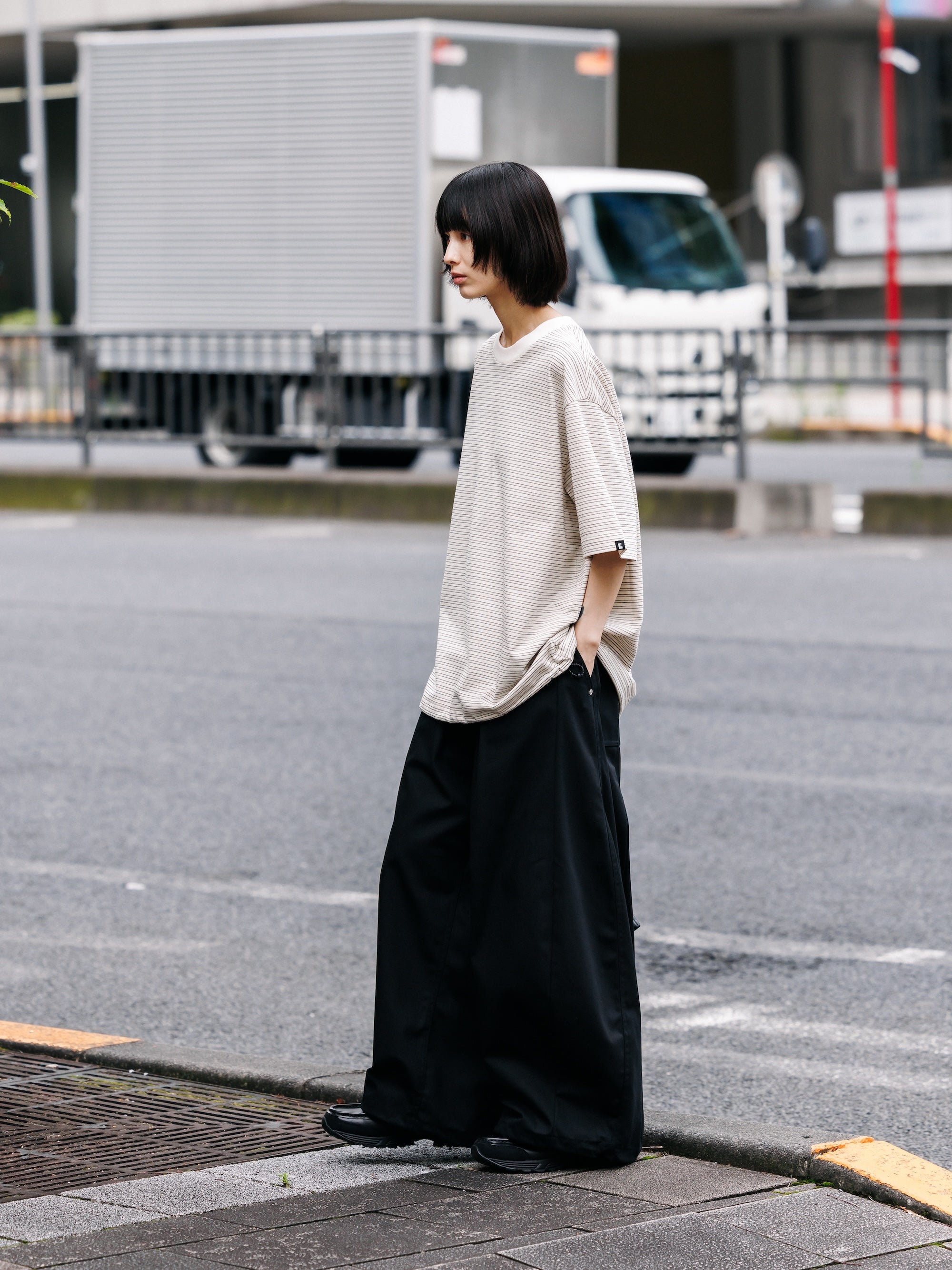 【7.11 SAT 20:00- IN STOCK】T/C GABARDINE CITY WIDE PANTS (BLACK)