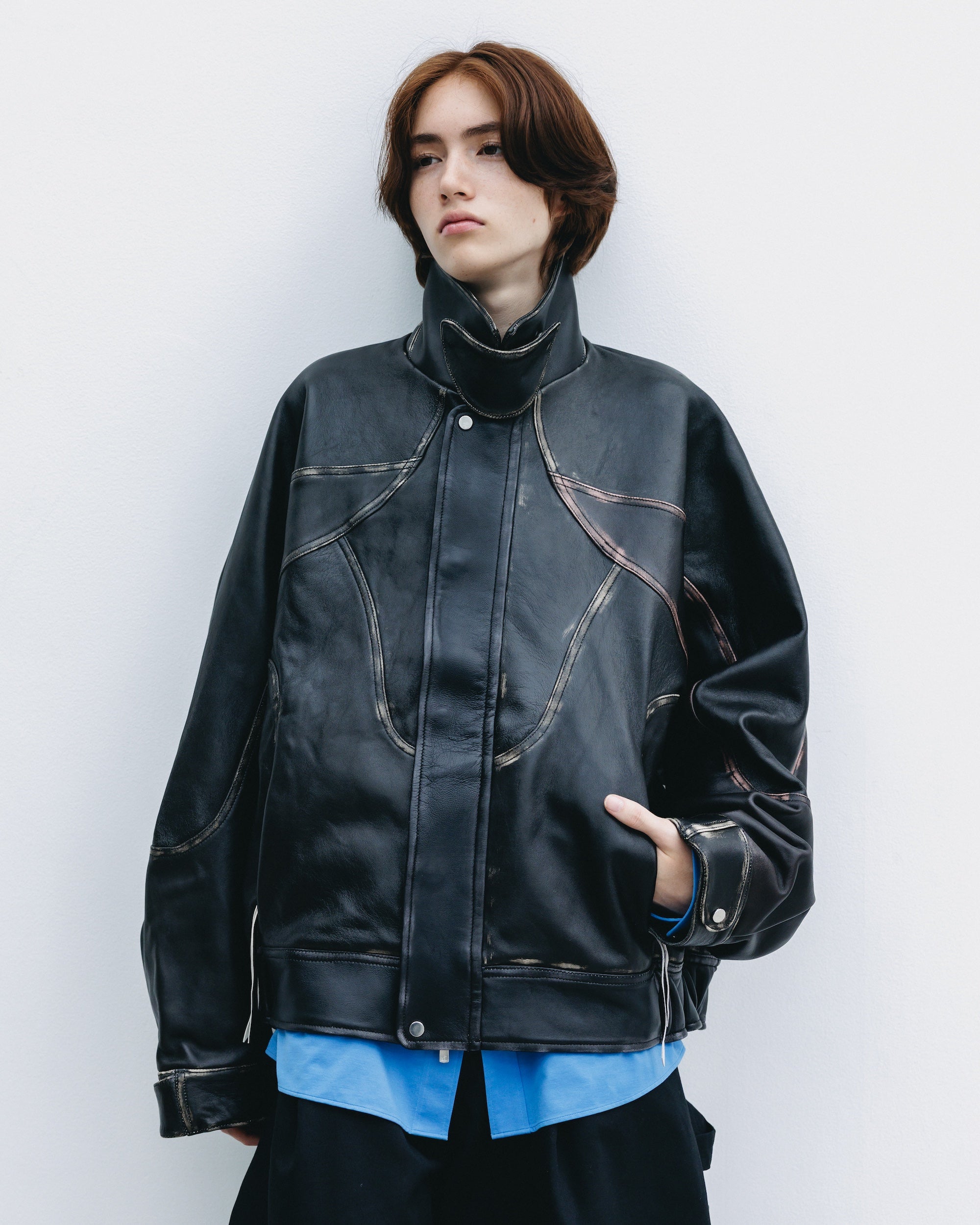 1.21 WED 20:00- IN STOCK】VINTAGE SHEEP LEATHER FUTURE JACKET (BLACK)