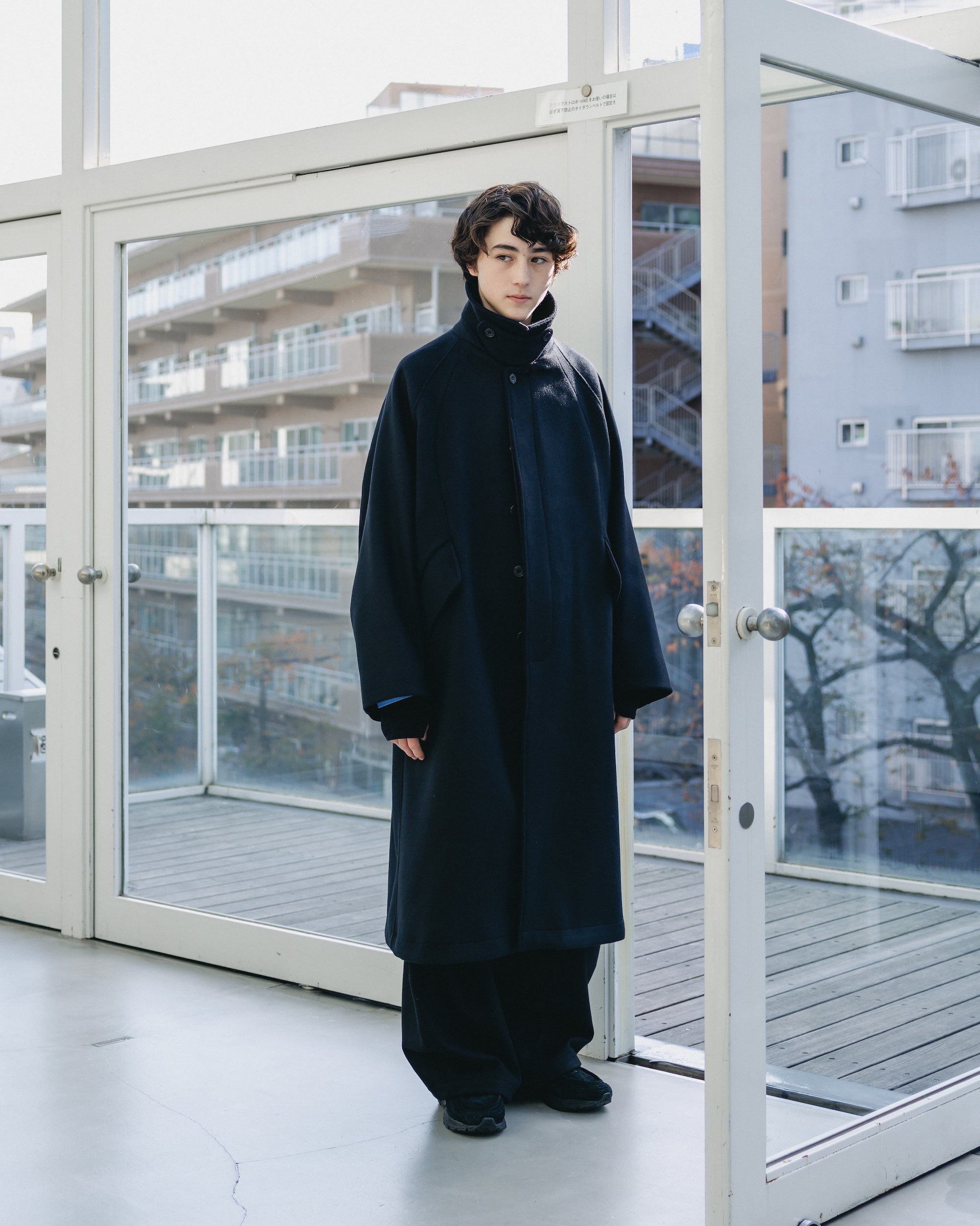 12.10 WED 20:00- IN STOCK】WOOL MELTON BALMACAAN COAT (BLACK)