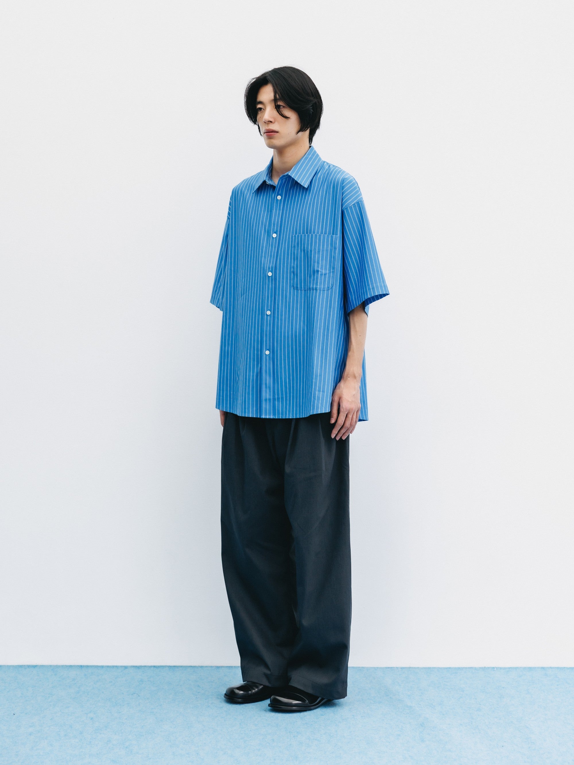 【8.5 WED 20:00- IN STOCK】T/C GABARDINE CITY WIDE STRAIGHT PANTS (CHARCOAL)