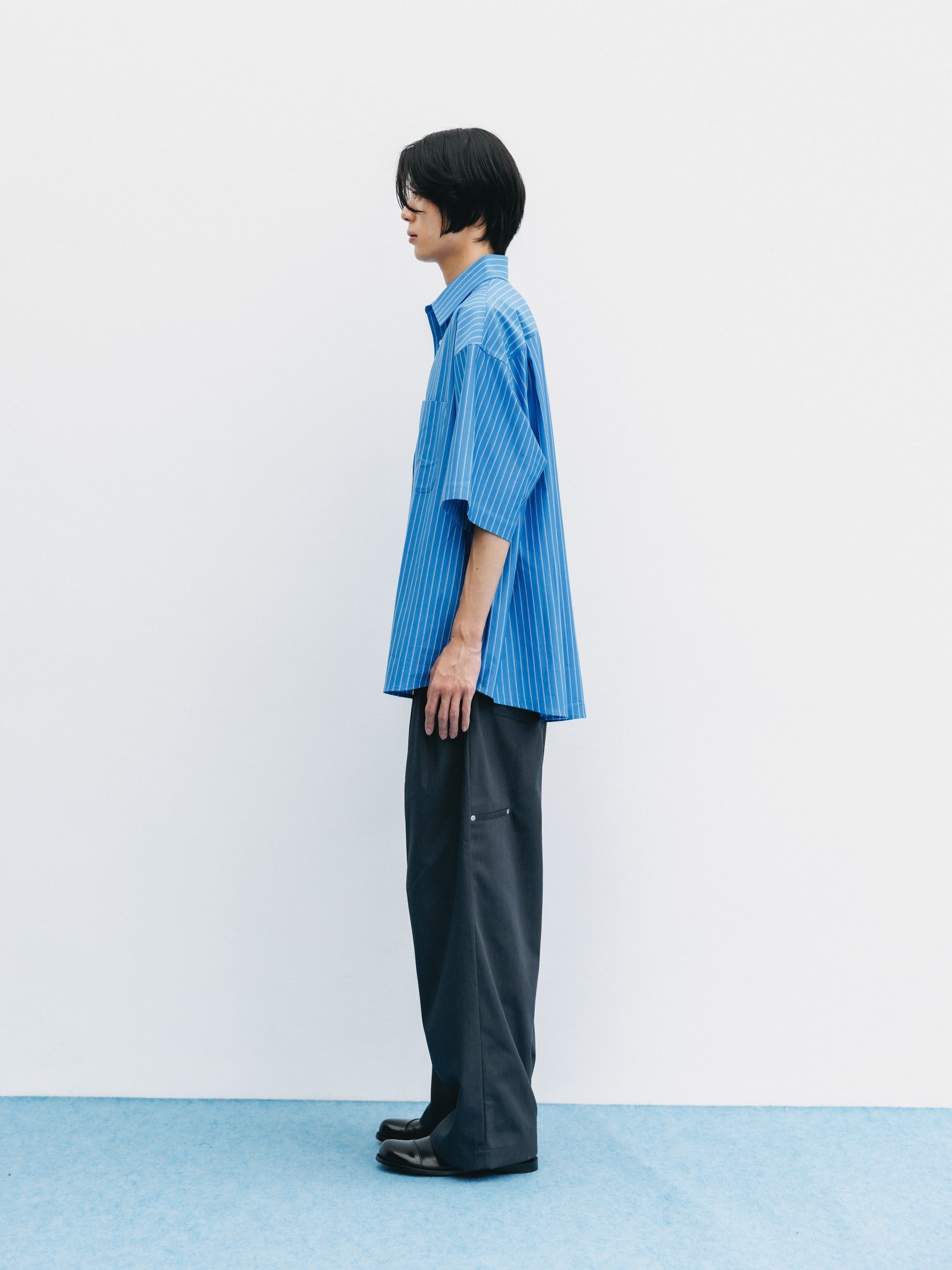 【8.5 WED 20:00- IN STOCK】T/C GABARDINE CITY WIDE STRAIGHT PANTS (CHARCOAL)