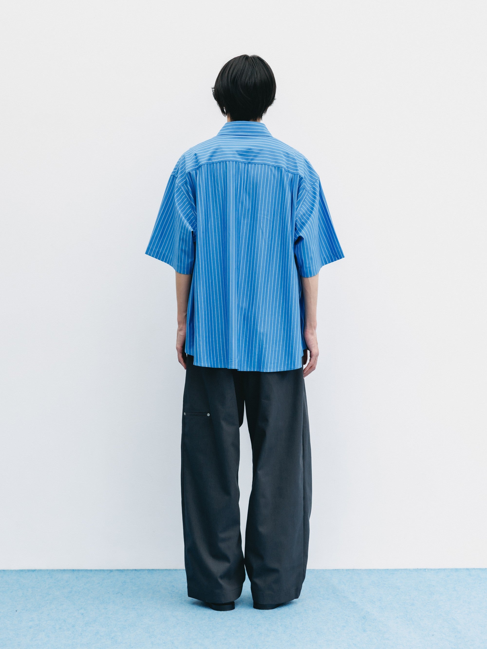 【8.5 WED 20:00- IN STOCK】T/C GABARDINE CITY WIDE STRAIGHT PANTS (CHARCOAL)