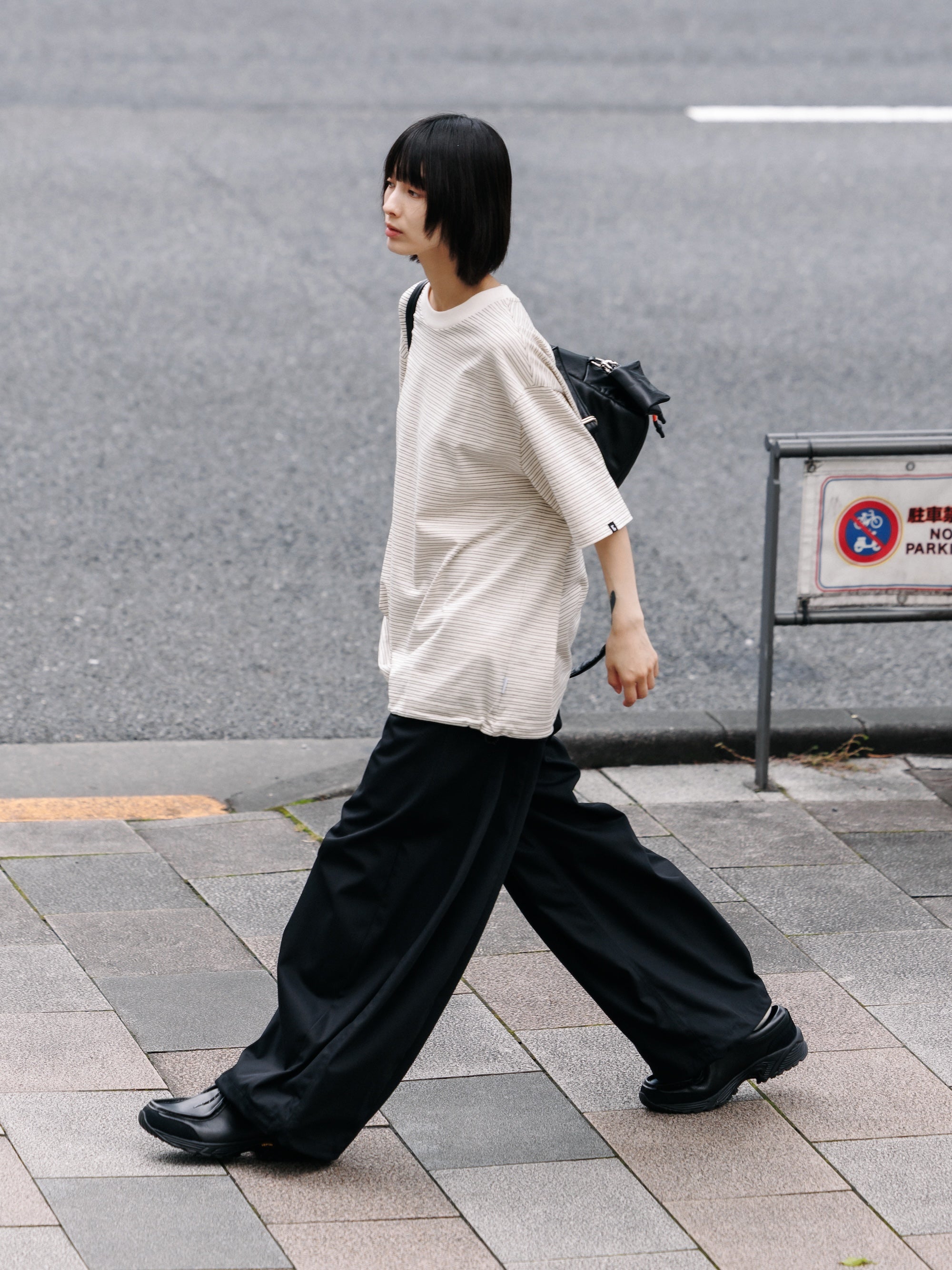【7.11 SAT 20:00- IN STOCK】T/C GABARDINE CITY WIDE PANTS (BLACK)