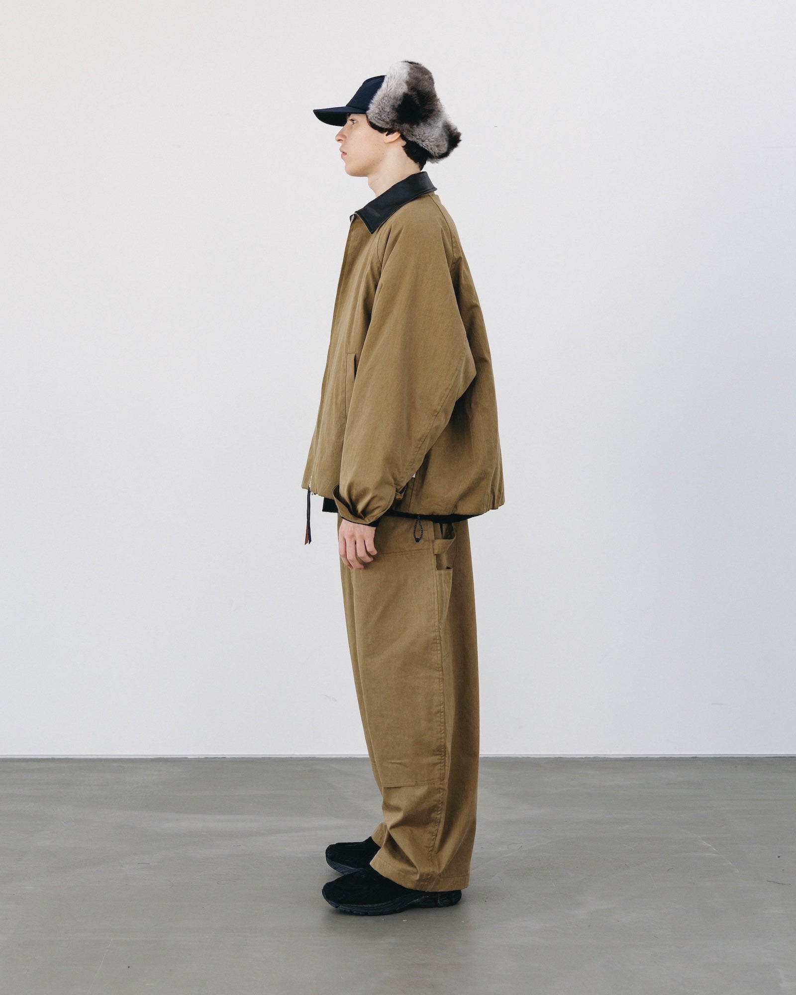 【12.27 SAT 20:00- IN STOCK】VINTAGE EFFECT DOUBLE KNEE CURVED WORKER PANTS (BEIGE)