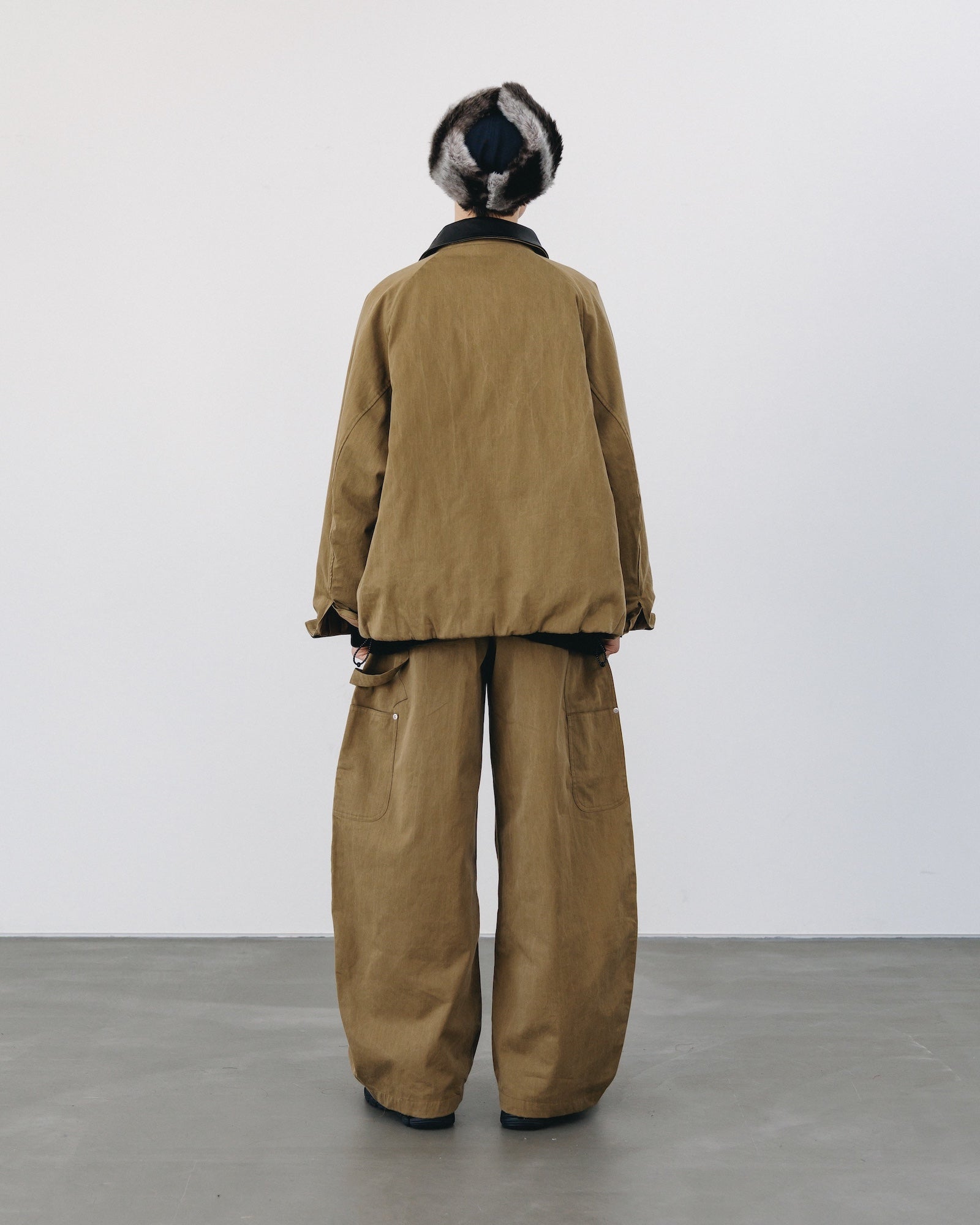 【12.27 SAT 20:00- IN STOCK】VINTAGE EFFECT DOUBLE KNEE CURVED WORKER PANTS (BEIGE)