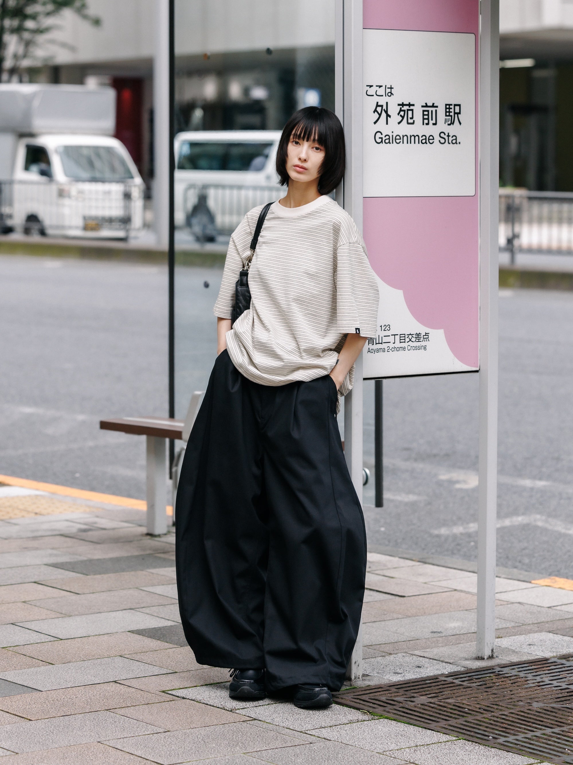 【7.11 SAT 20:00- IN STOCK】T/C GABARDINE CITY WIDE PANTS (BLACK)