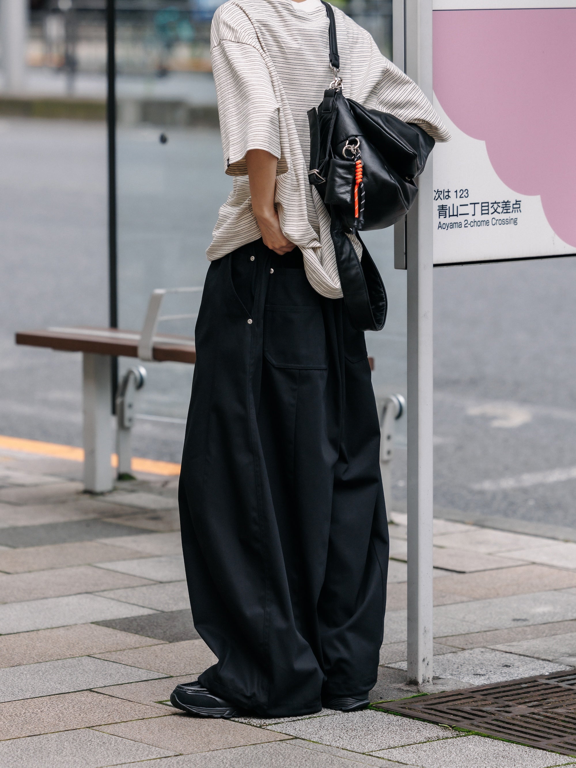 【7.11 SAT 20:00- IN STOCK】T/C GABARDINE CITY WIDE PANTS (BLACK)