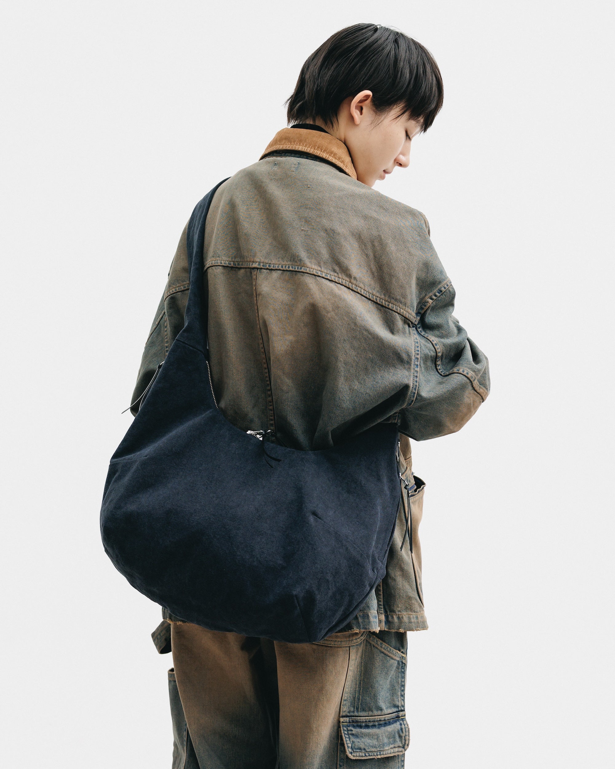 VINTAGE DYED SYSTEM BAG (M) (BLACK)