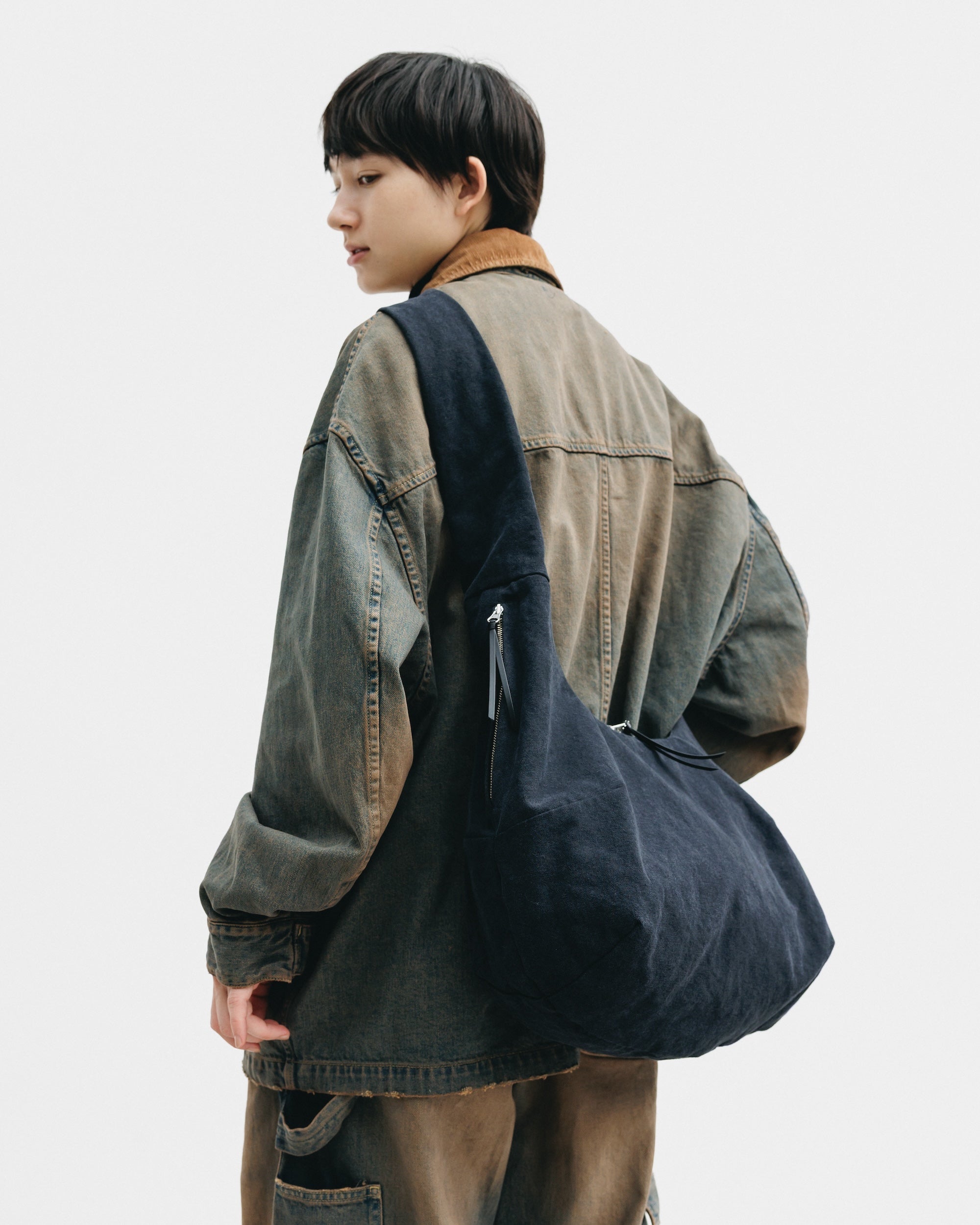 VINTAGE DYED SYSTEM BAG (M) (BLACK)