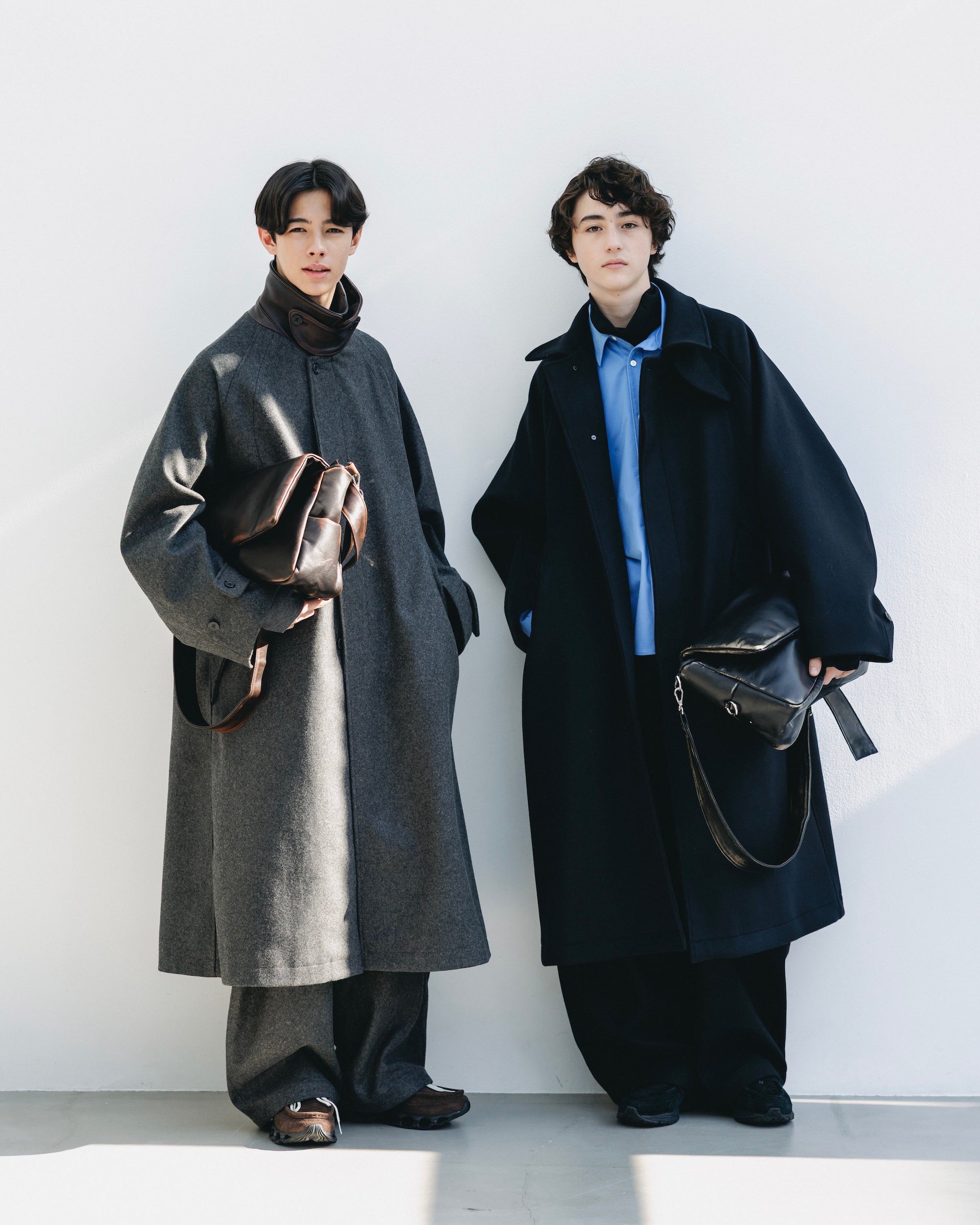 WOOL MELTON BALMACAAN COAT (BLACK)