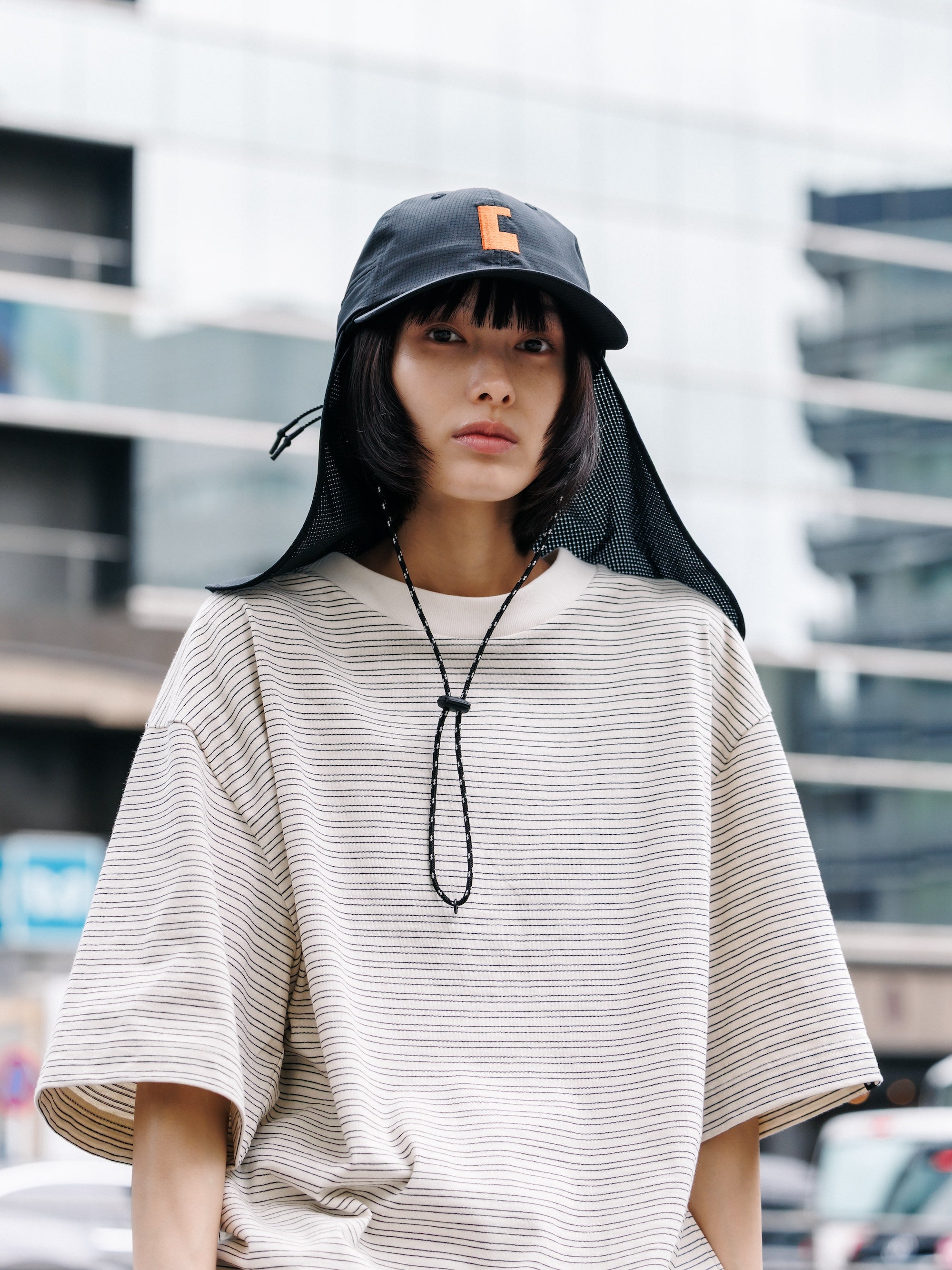 【7.11 SAT 20:00- IN STOCK】"C"ACTIVE CITY SUNSHADE CAP (BLACK×ORANGE)