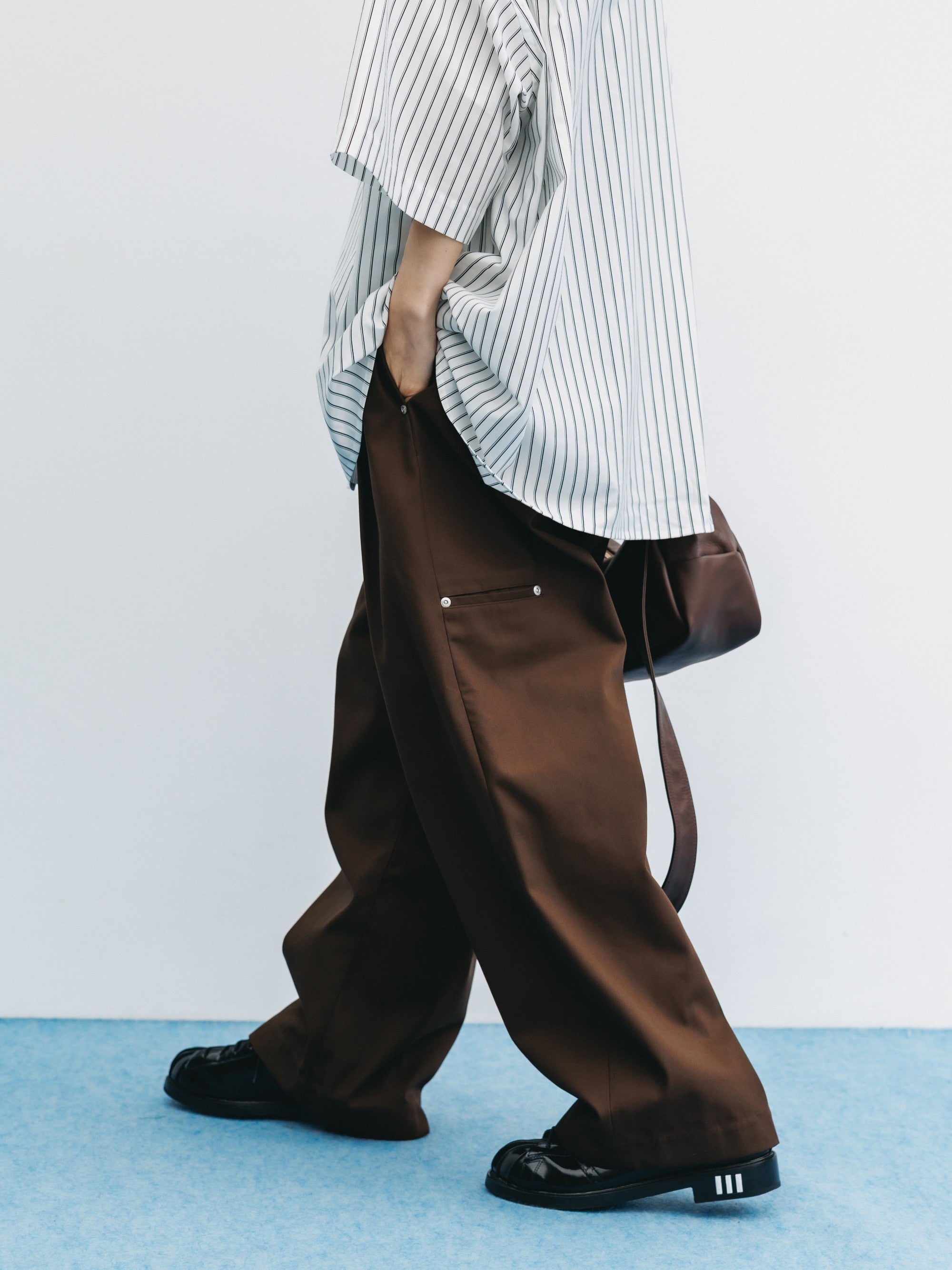 【8.5 WED 20:00- IN STOCK】T/C CITY WIDE STRAIGHT PANTS (BROWN)