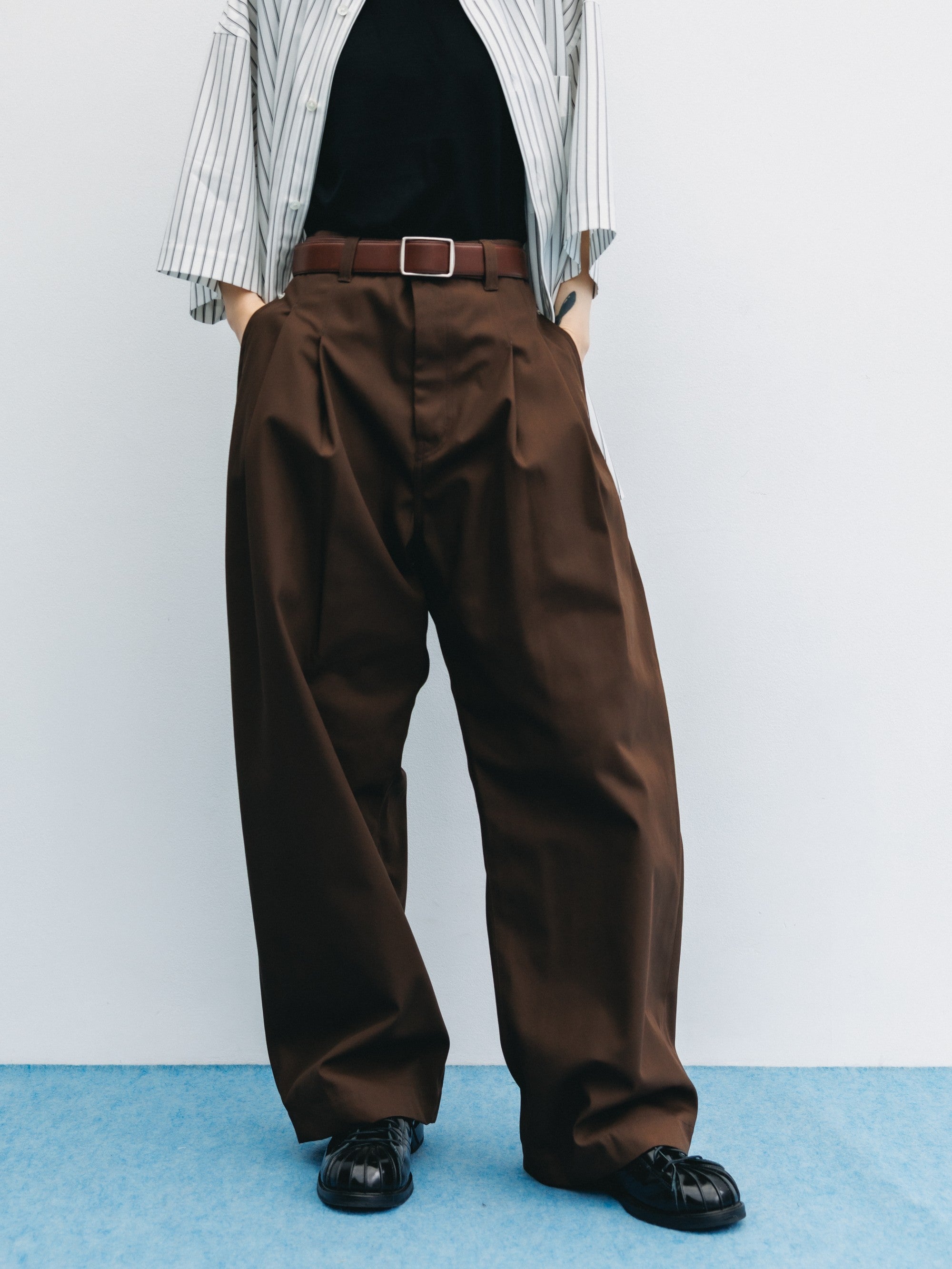 【8.5 WED 20:00- IN STOCK】T/C CITY WIDE STRAIGHT PANTS (BROWN)