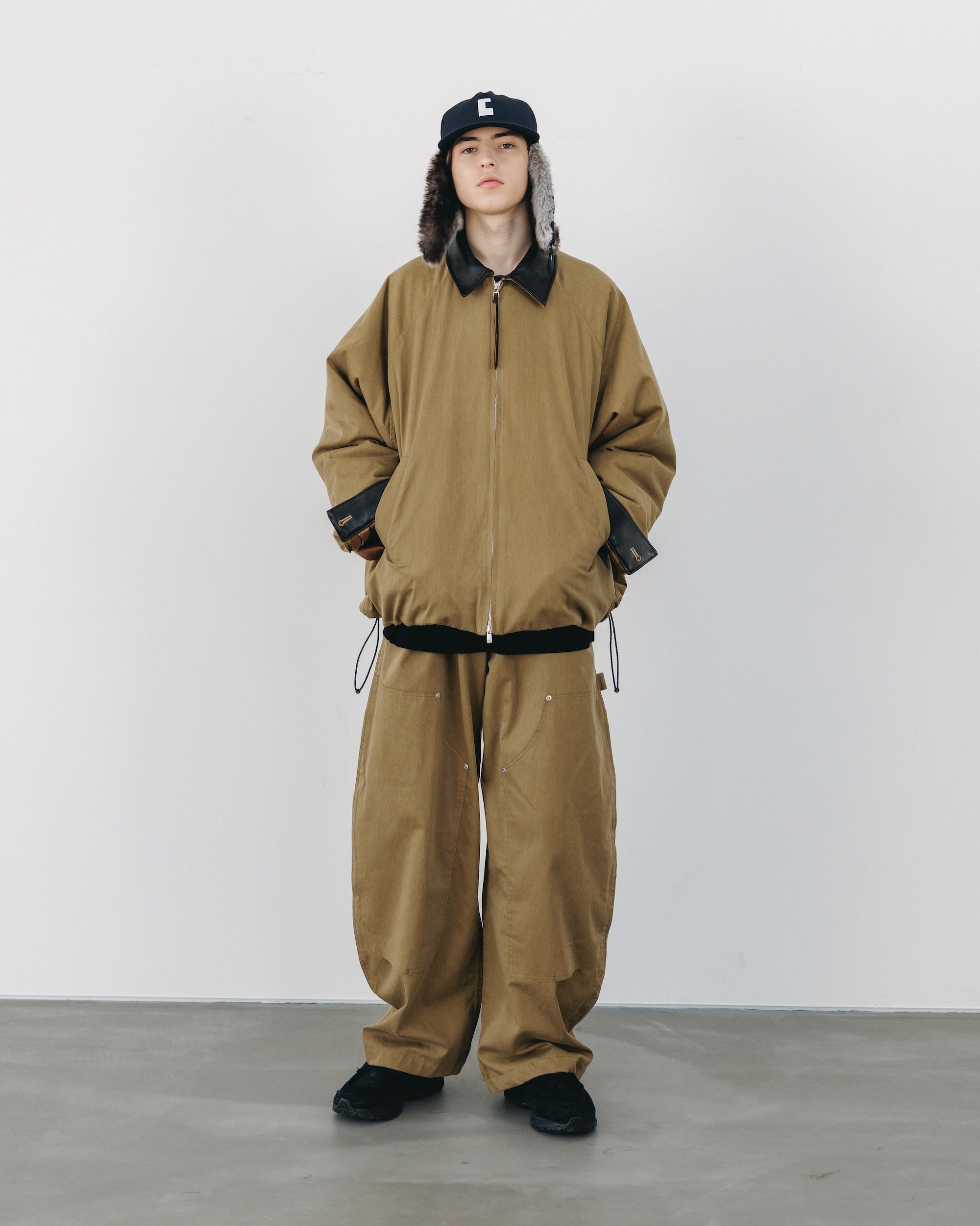 VINTAGE EFFECT PADDED CITY UTILITY JACKET (BEIGE)