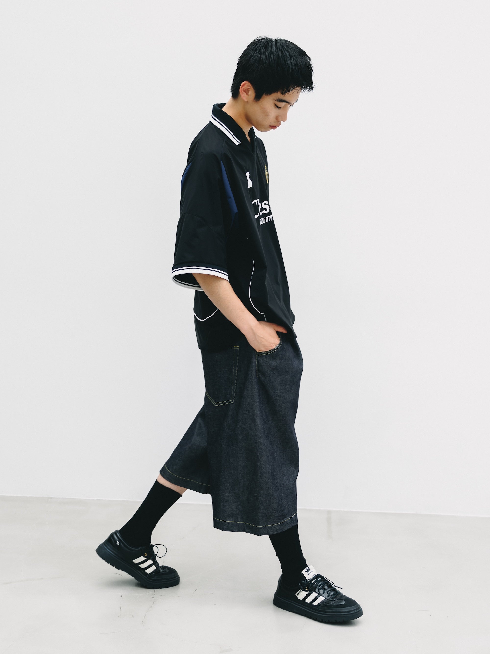 【6.13 SAT 20:00- IN STOCK】SELVEDGE DENIM CITY BAGGY HALF PANTS (RIGID INDIGO)
