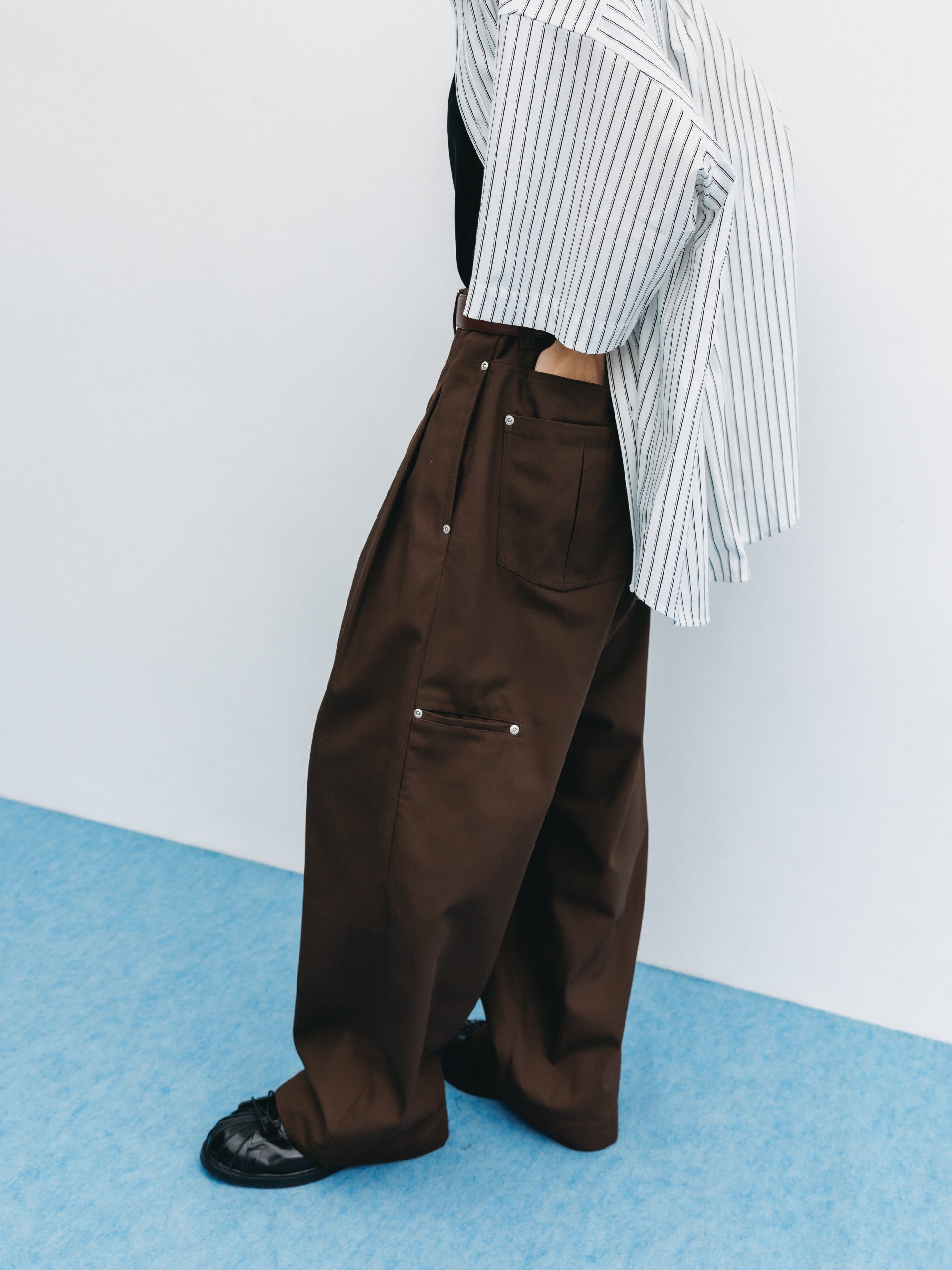 【8.5 WED 20:00- IN STOCK】T/C CITY WIDE STRAIGHT PANTS (BROWN)